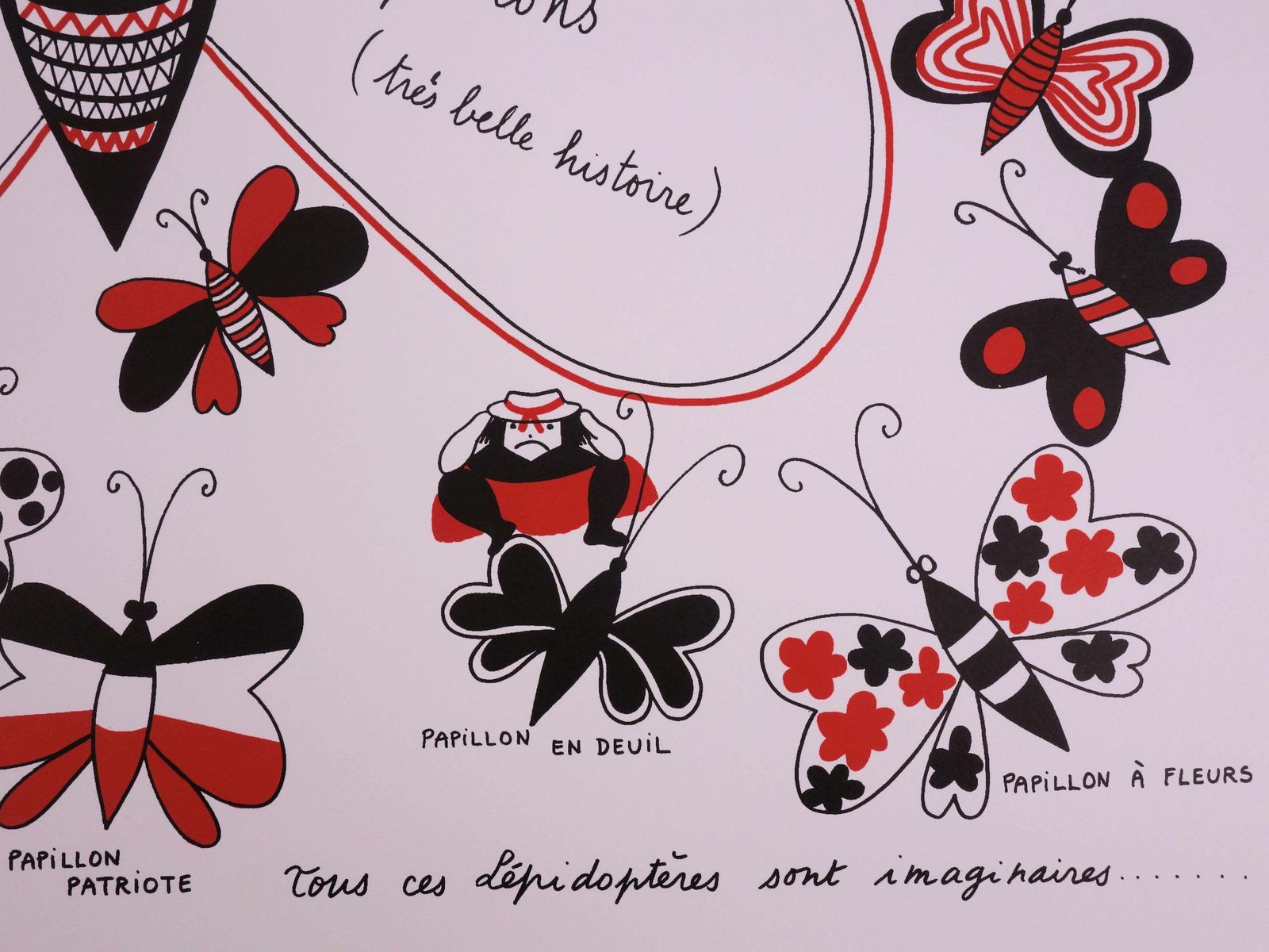 Yves Saint Laurentla Vilaine Lulu With Butterflies   Lithograph1985 photo Art