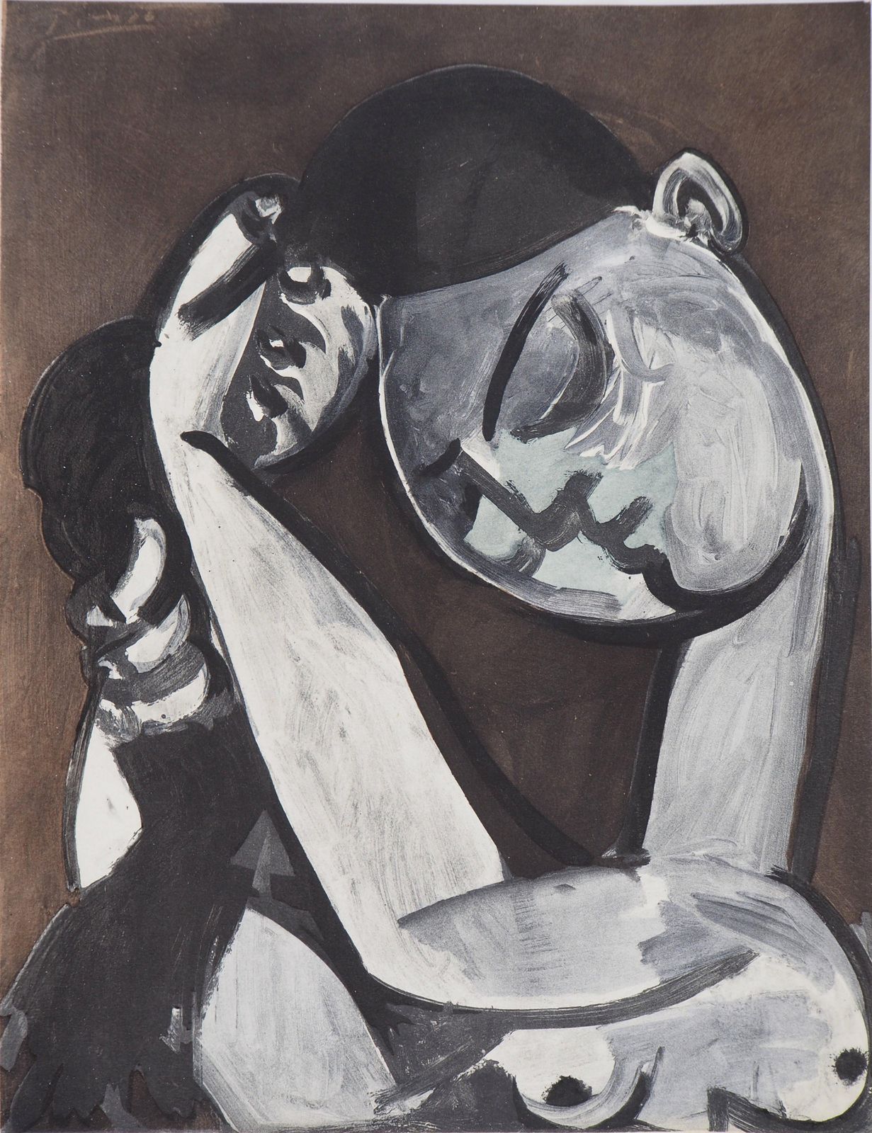 Woman Combing Her Hair   Lithograph, Plate Signed   19561956