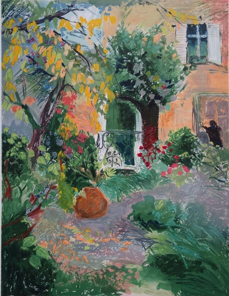 Nancy Delouisthe Provençal Garden In Spring   Original Handsigned Lithograph photo Art