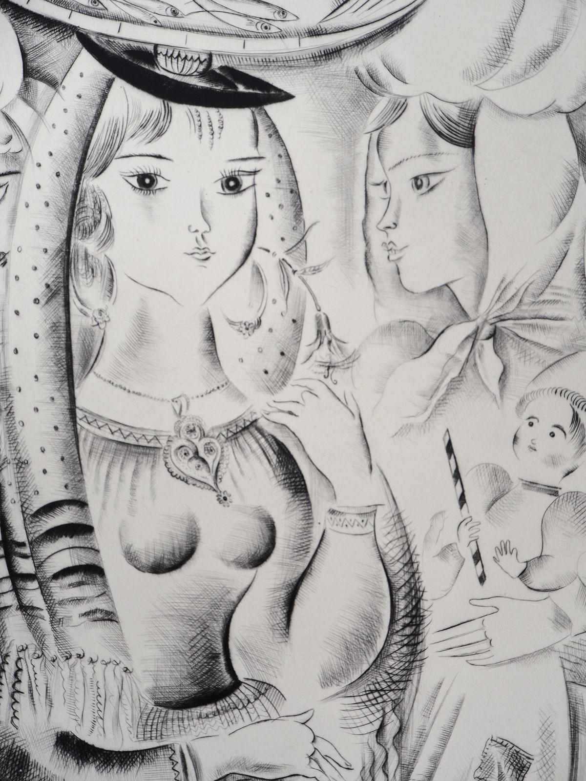 Mily Possozportugal : The Market   Original Handsigned Etching photo 265.0