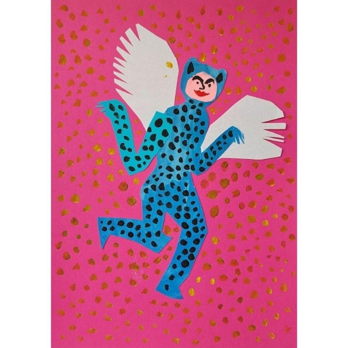 A Panthero Fly Papercut And Gouache Artwork Animal Figurative Polish Artist 2025 photo for sale