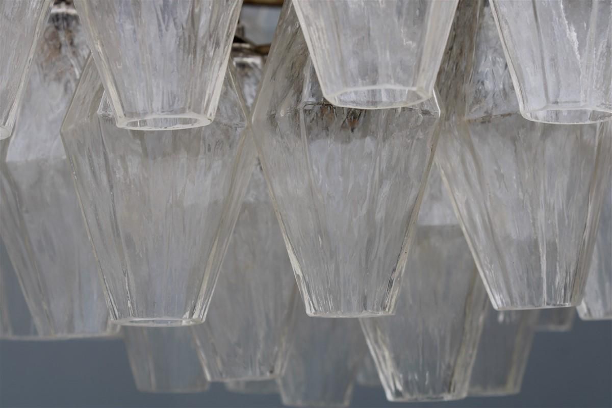 Round Murano Glass Venini Chandelier Poliedro 1950s Trasparent Italian Design photo buy