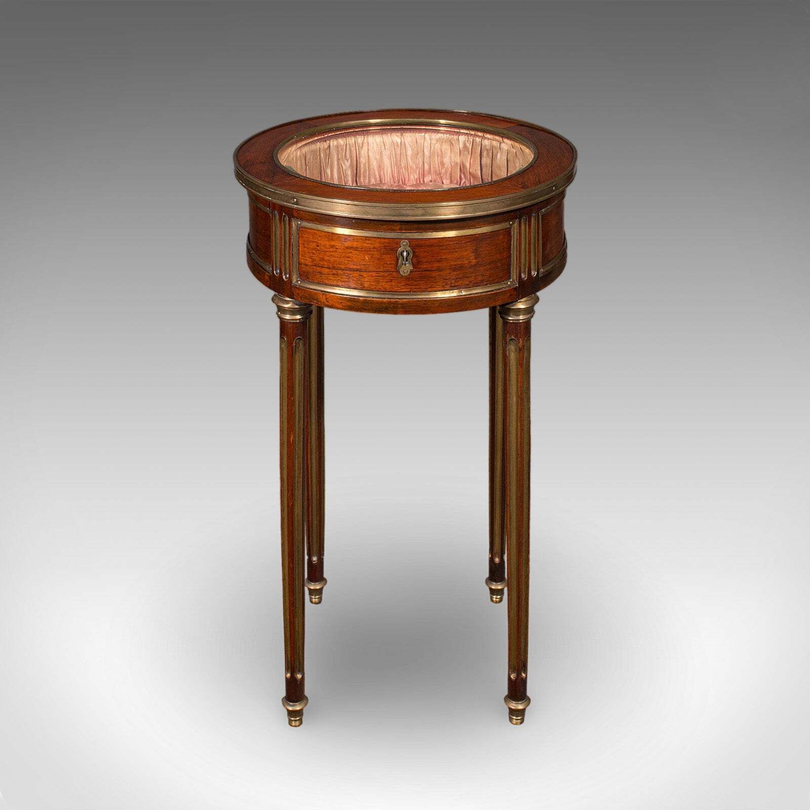 Antique Bijouterie Table, French Kingwood, Brass Glazed Vitrine, Victorian, 1870 photo Furniture