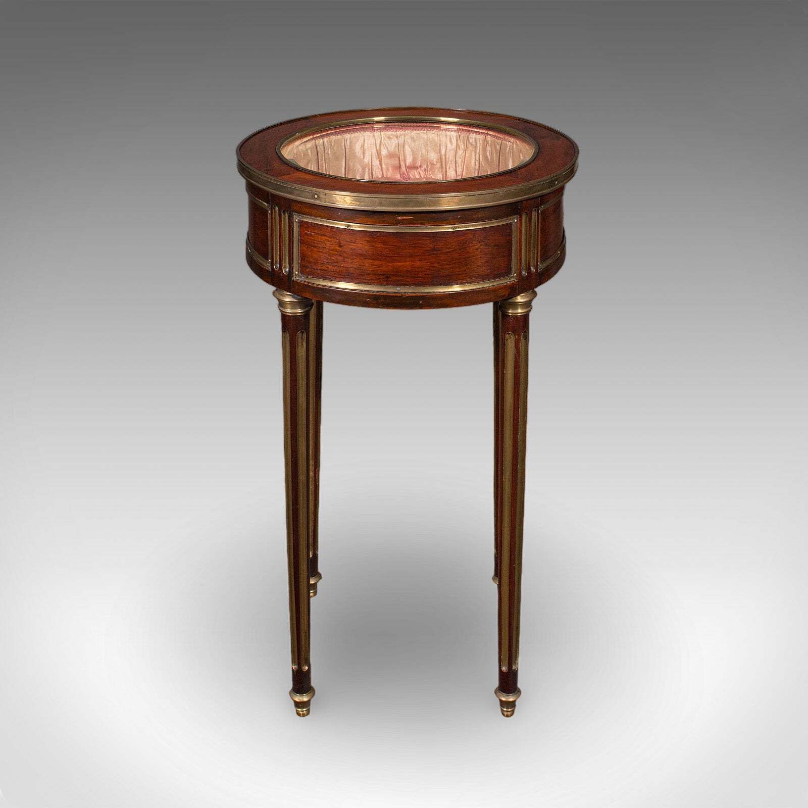 Antique Bijouterie Table, French Kingwood, Brass Glazed Vitrine, Victorian, 1870 photo vinterior