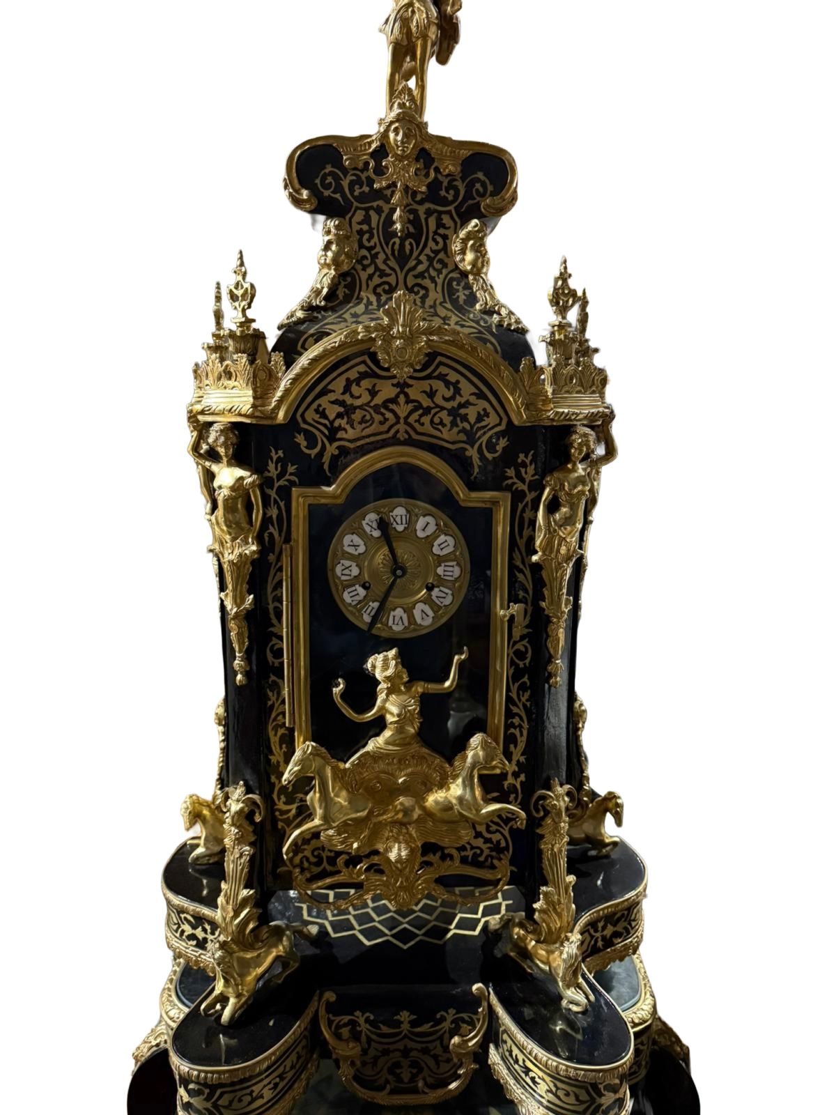 French Boulle Clock On Stand Louis XVI Gilt Inlay photo furniture