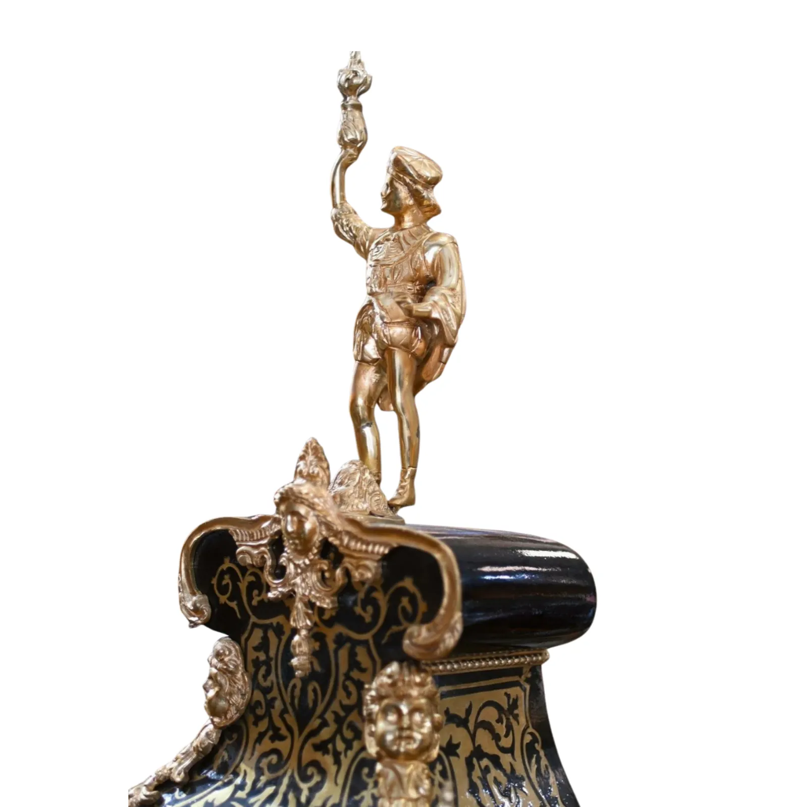 French Boulle Clock On Stand Louis XVI Gilt Inlay photo vinterior