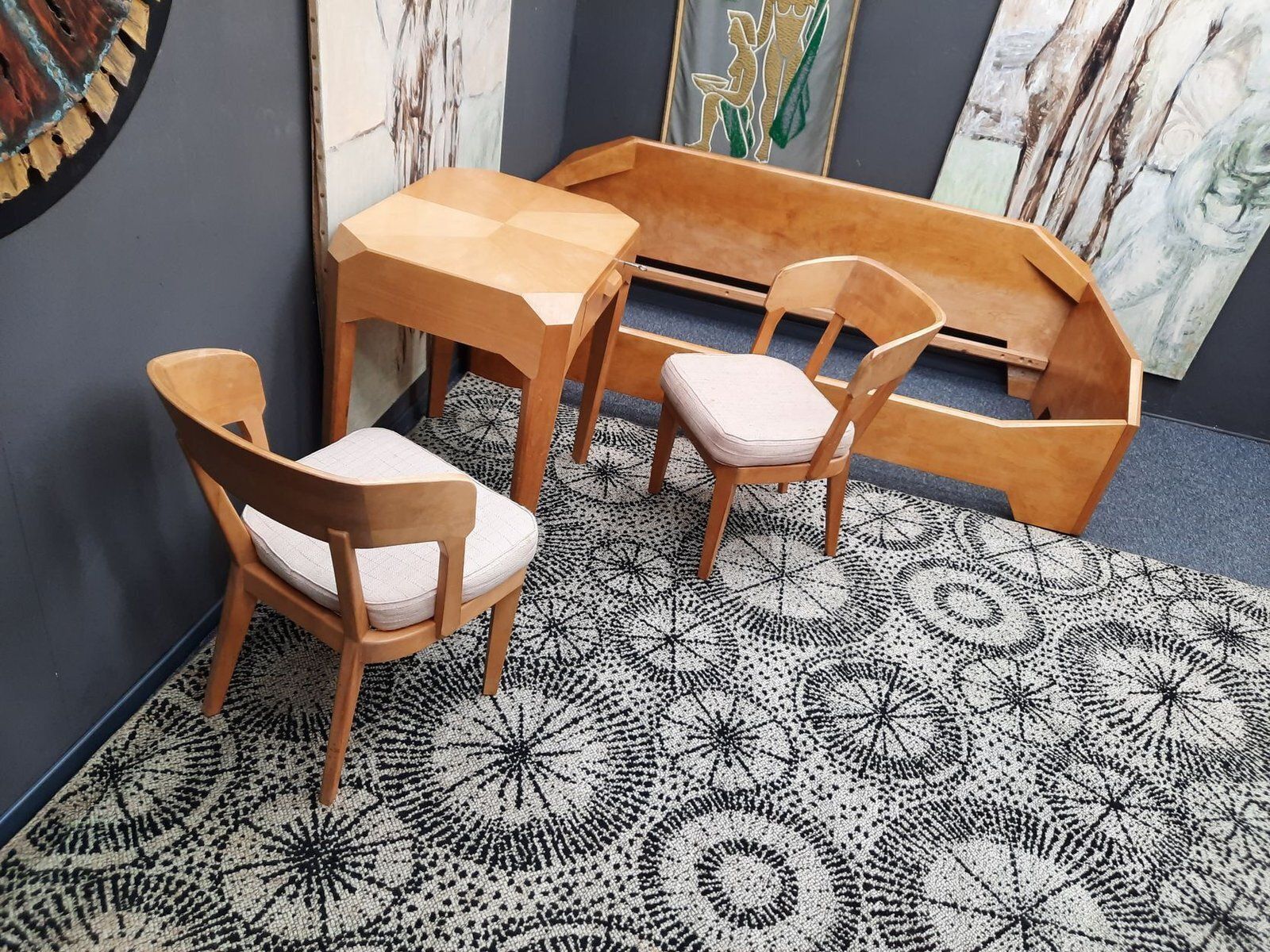 photo vinterior Anthroposophical K 1250 Chairs Made Of Birch Wood By Felix Kayser For Schiller Möbel, 1930s, Set Of 2