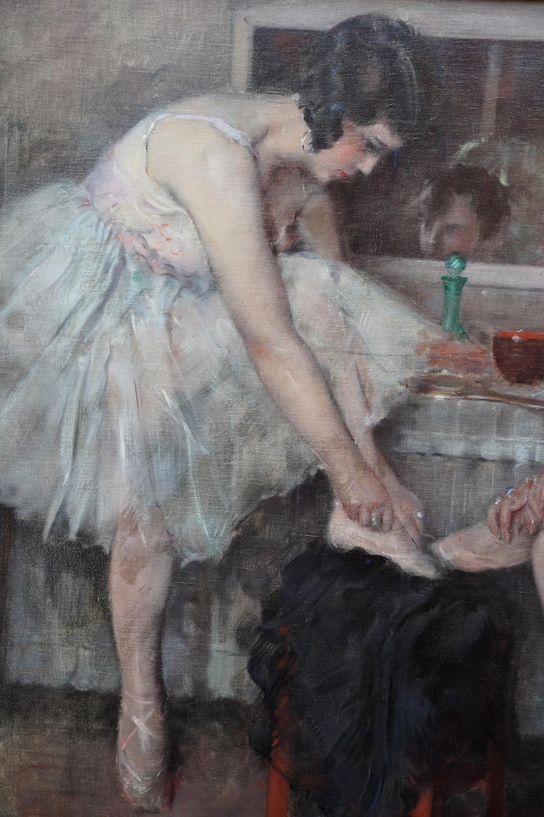 Henri Moreau Ballerinas Putting On Their Shoes   French Impressionist Art Oil Painting Ballet Circa 1920 photo Art