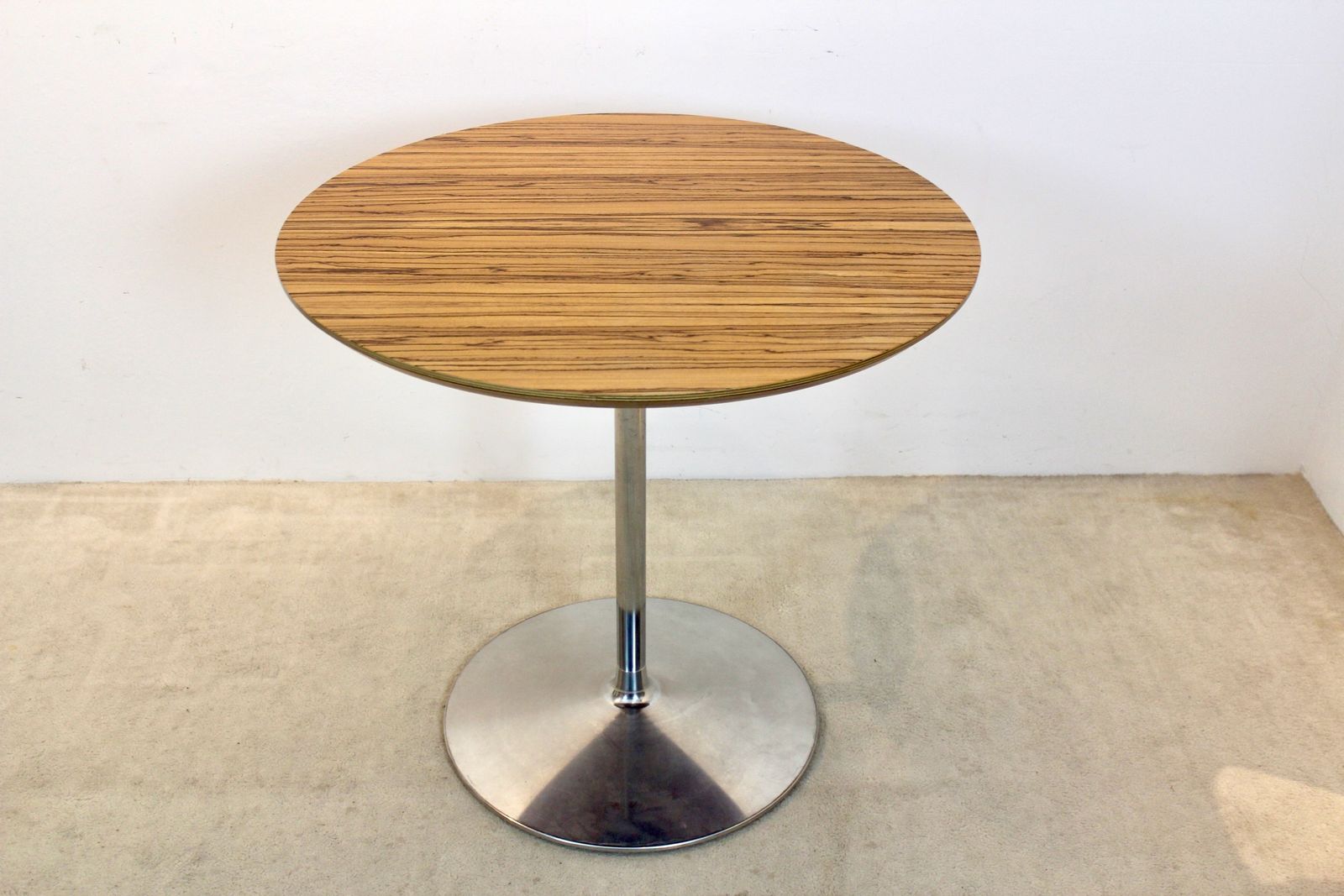 Pierre Paulin For Artifort, Circle Table With Zebrano Top