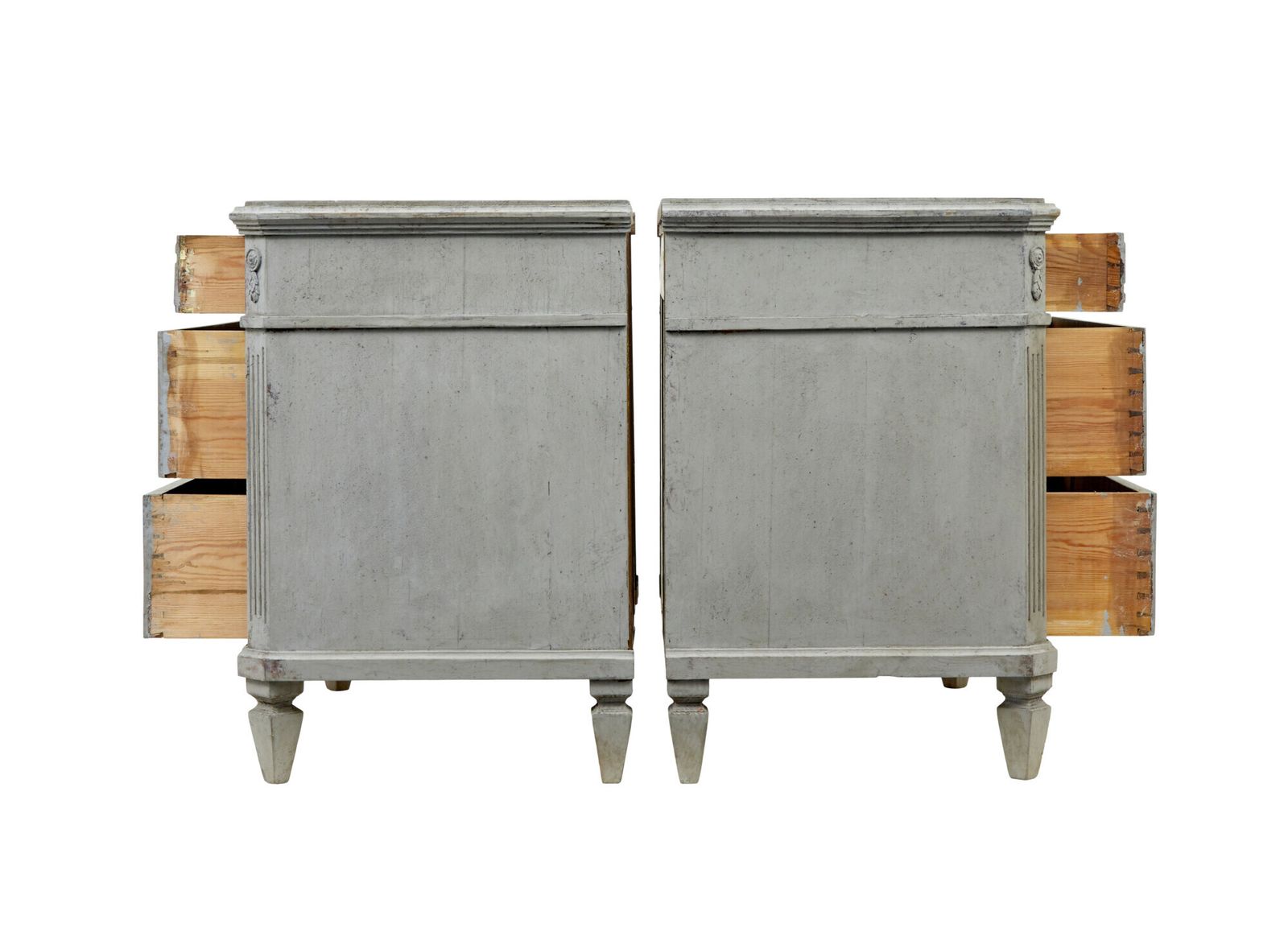 photo furniture Pair Of 19th Century Painted Swedish Chest Of Drawers