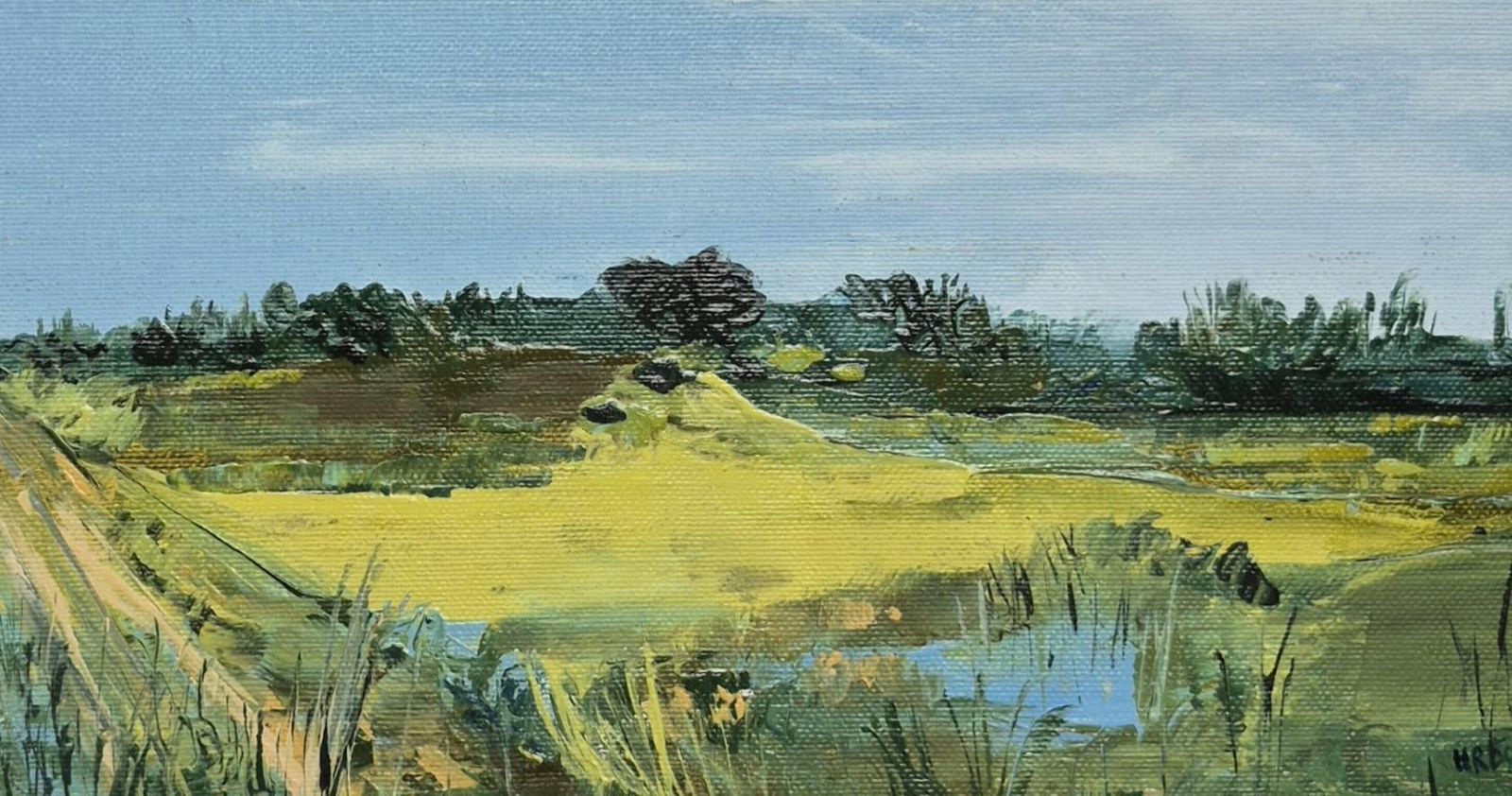 Monika Rossa Horizontal Landscape   Contemporary Oil Painting, Polish Artist 2025 photo vinterior
