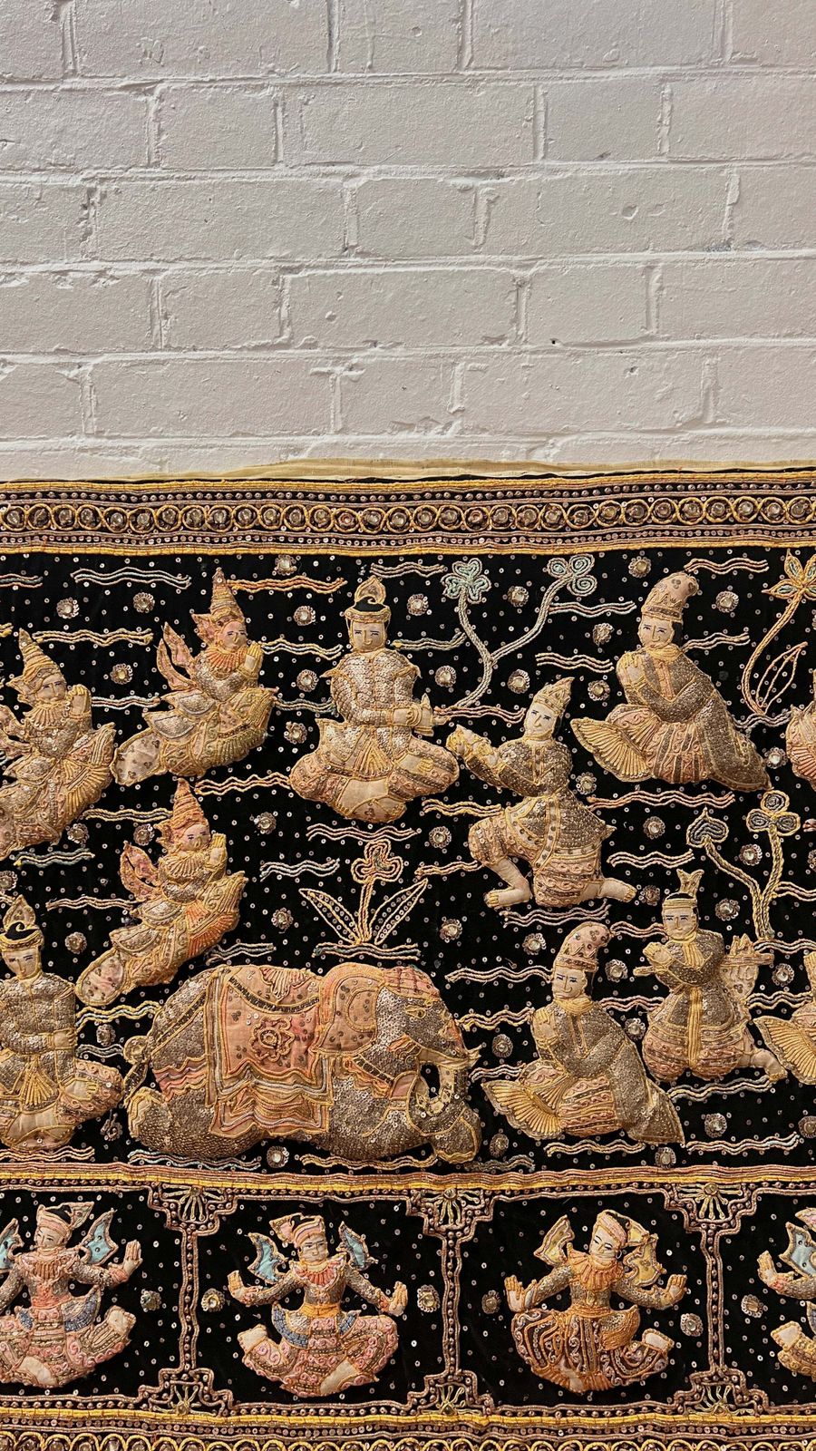 Large Burmese Kalaga Tapestry, 1970s photo for sale