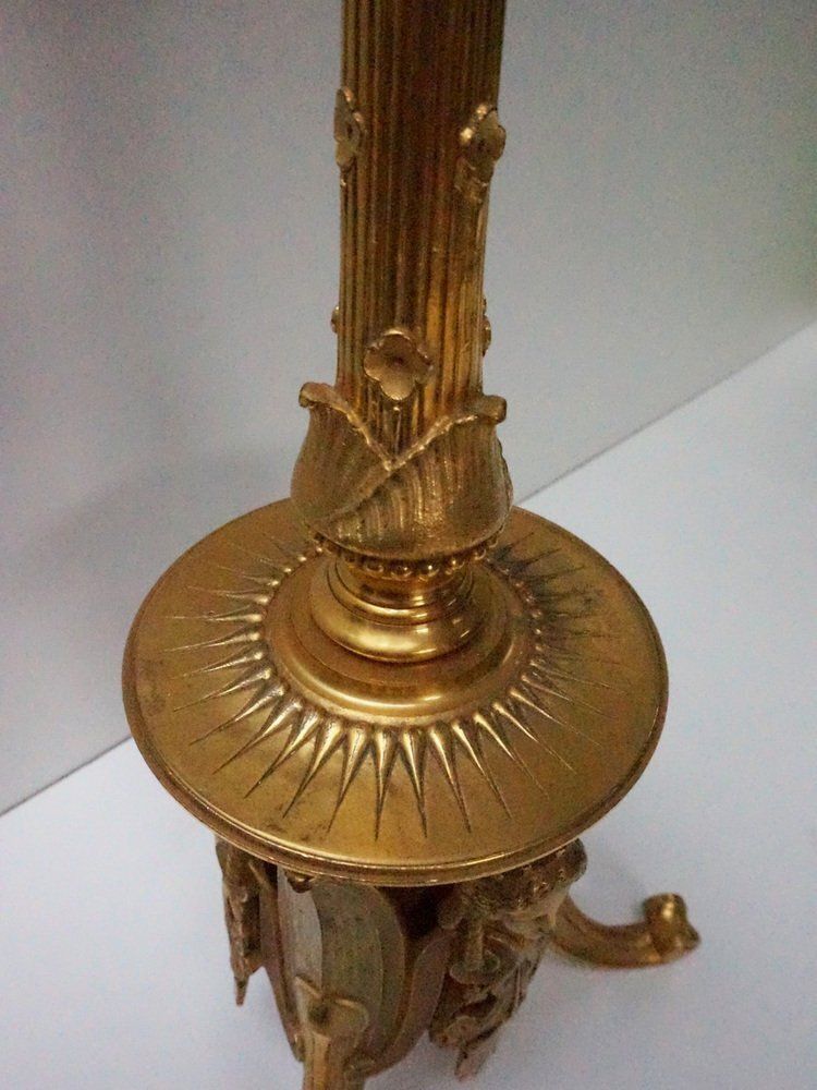 French Empire Neoclassical 7 Light Candelabra In Gilt Bronze And Crystal photo 1444.0