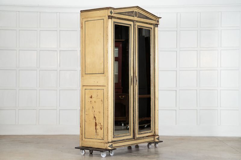 19thc French Empire Painted Oak Armoire photo for sale