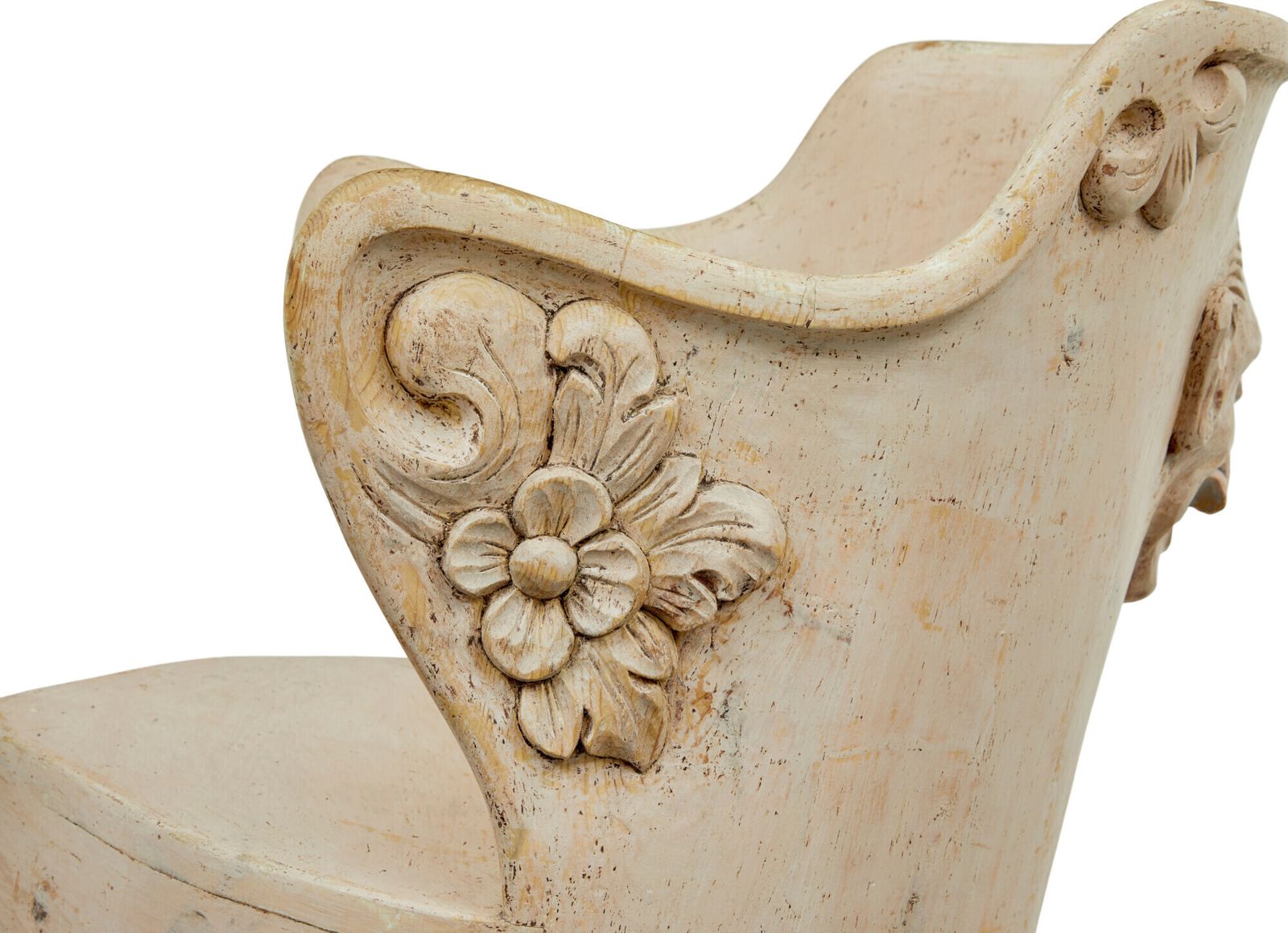 photo furniture 19th Century Gothic Revival Painted Dug Out Chair