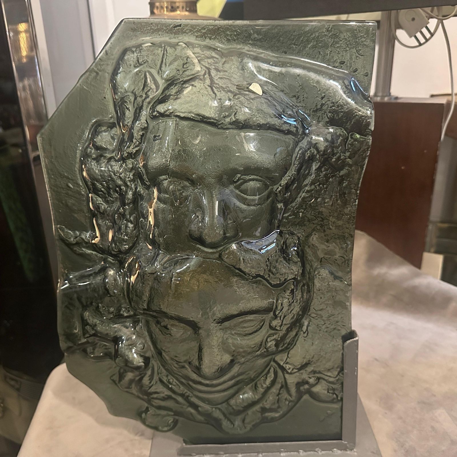 1980s Abstract Grey Murano Glass Sculpture By La Fucina Degli Angeli photo Art