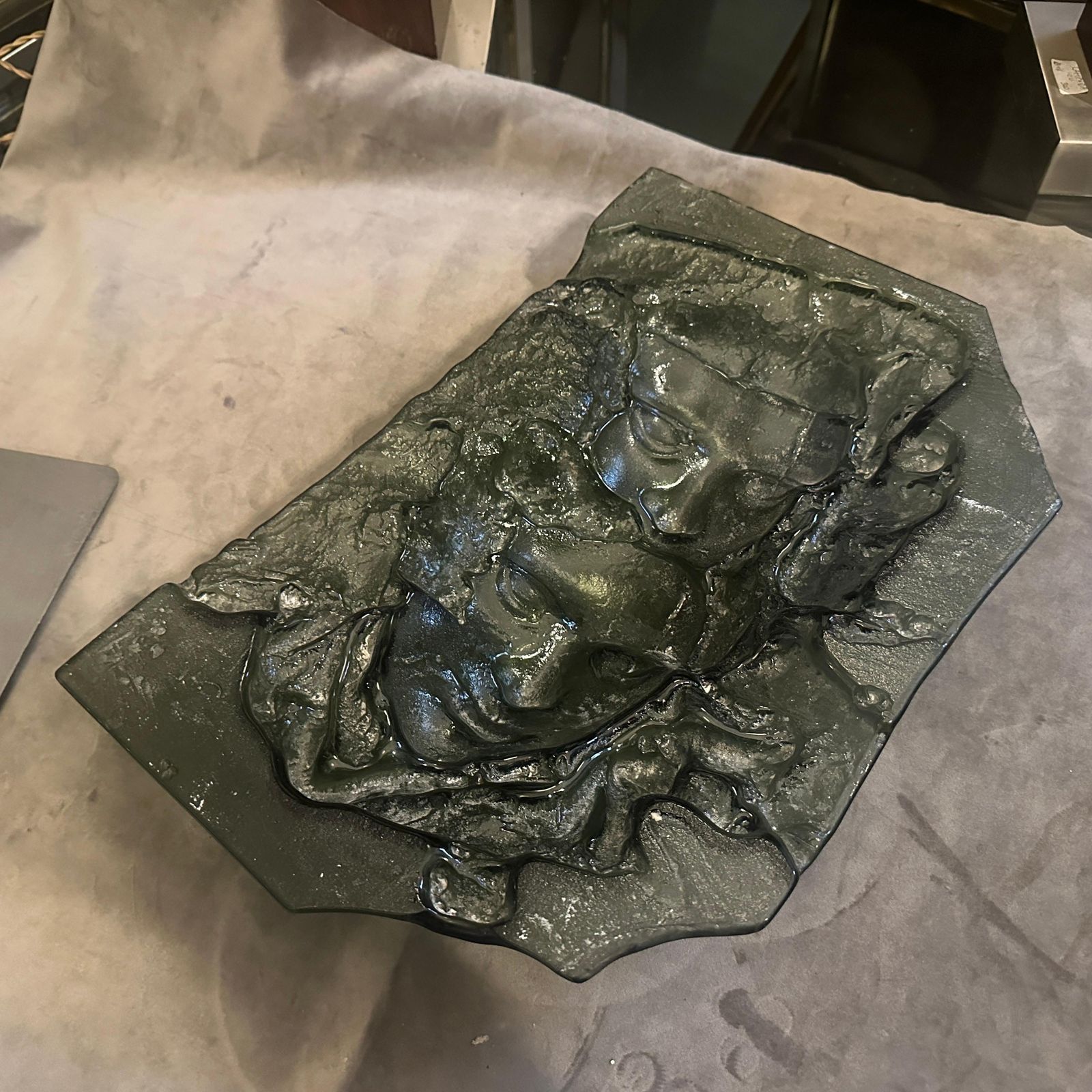 1980s Abstract Grey Murano Glass Sculpture By La Fucina Degli Angeli photo 1657.0