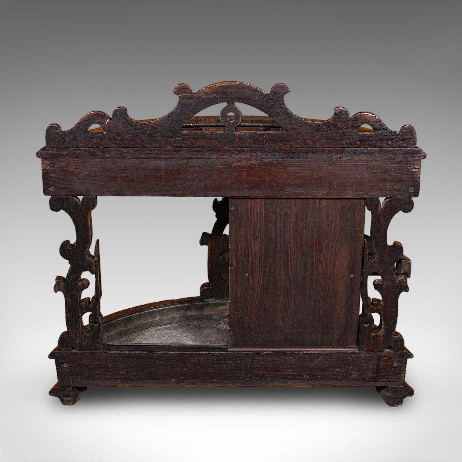 Antique Country House Hall Stand, Scottish, Demi Lune, Oak, Umbrella, Victorian photo Home Decor