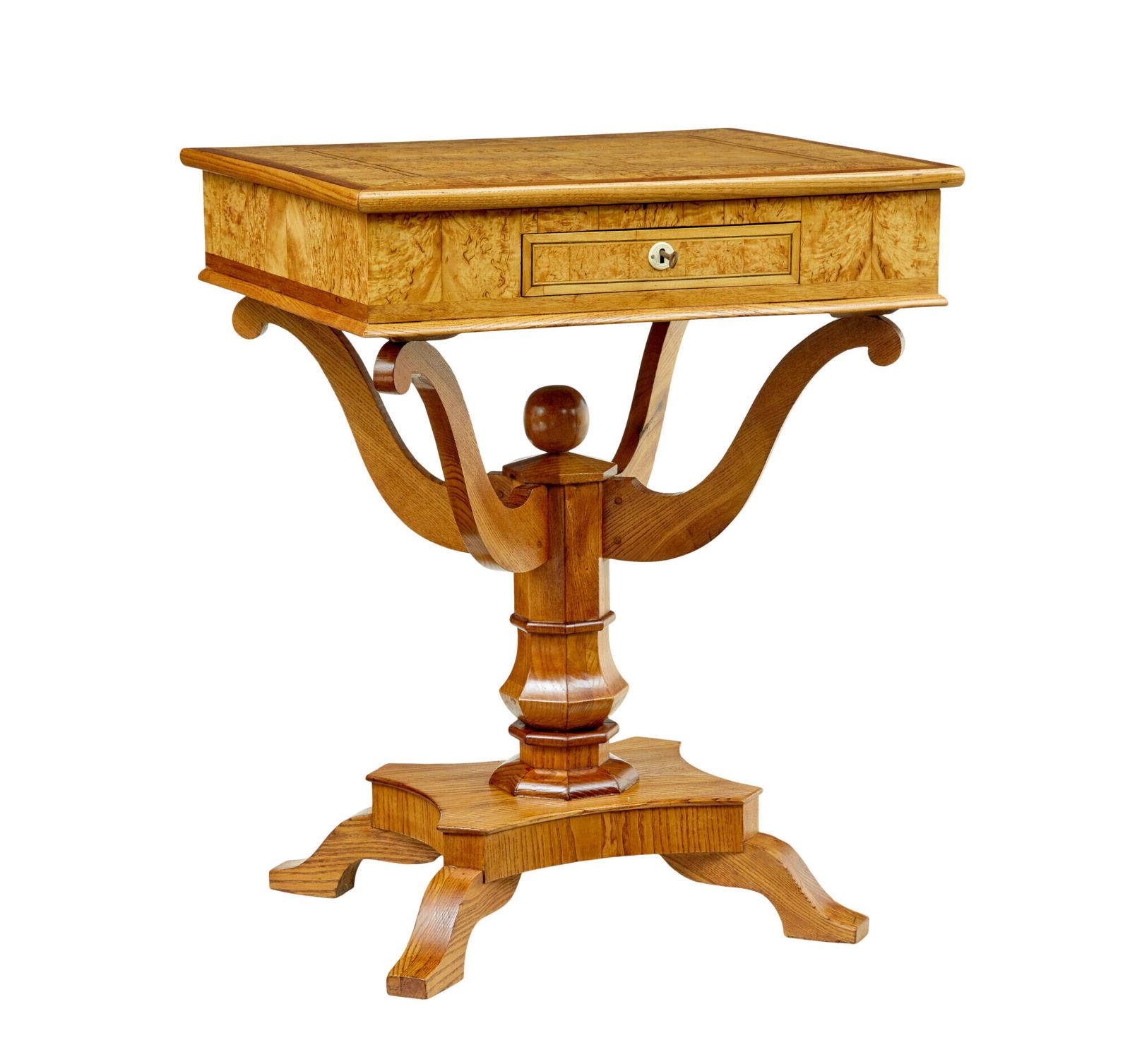 19th Century Scandinavian Burr Birch And Elm Occasional Table