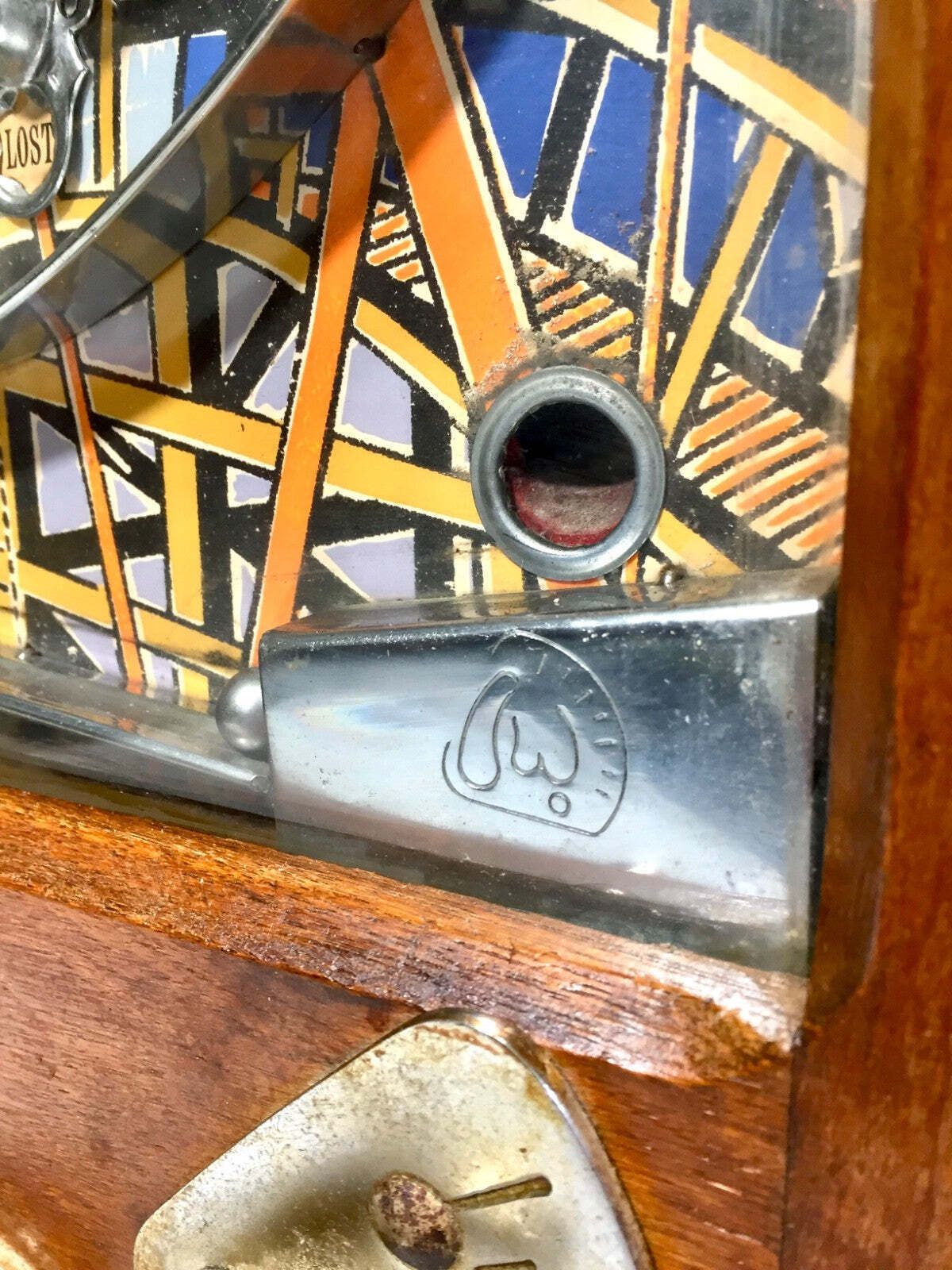 photo vinterior Antique Giant 1950s Big Wheel By Wondermatics Arcade Coin Operated Penny Machine