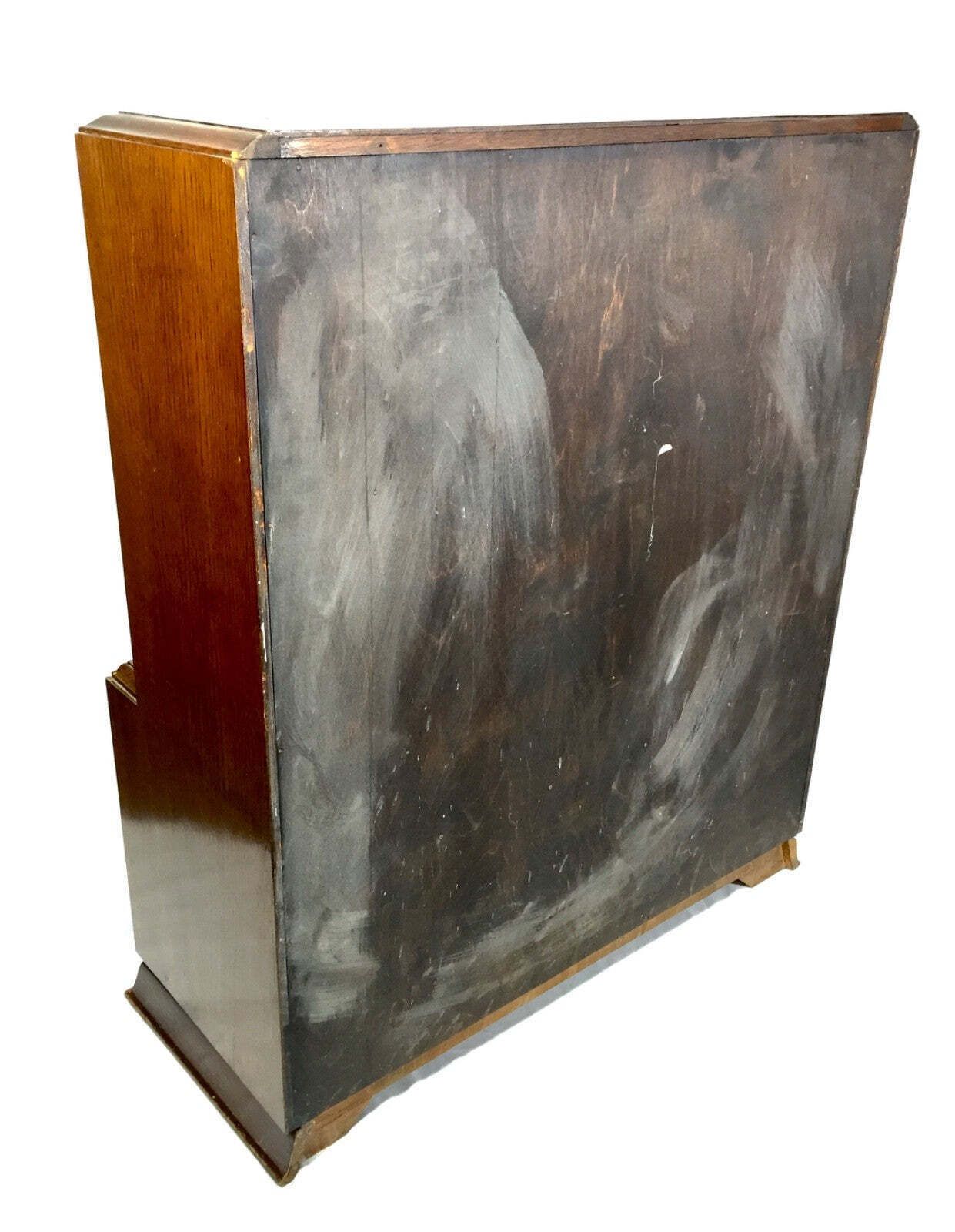 Furniture Antique 1950s Wooden Display Barristers Style Bookcase Cabinet With Glazed Doors photo