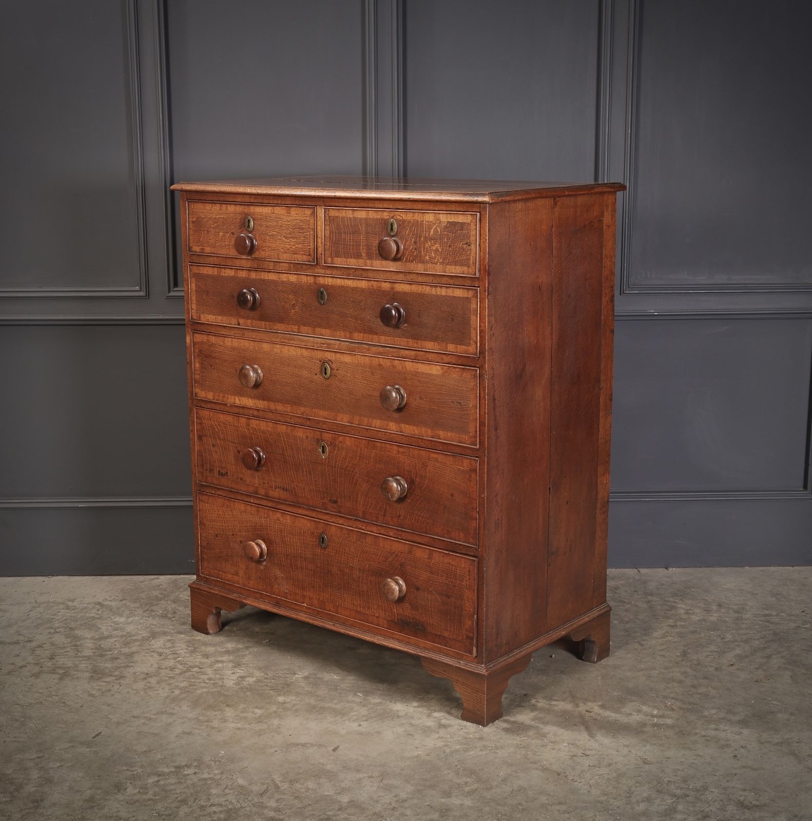 George III Oak Chest Of Drawers photo vintage