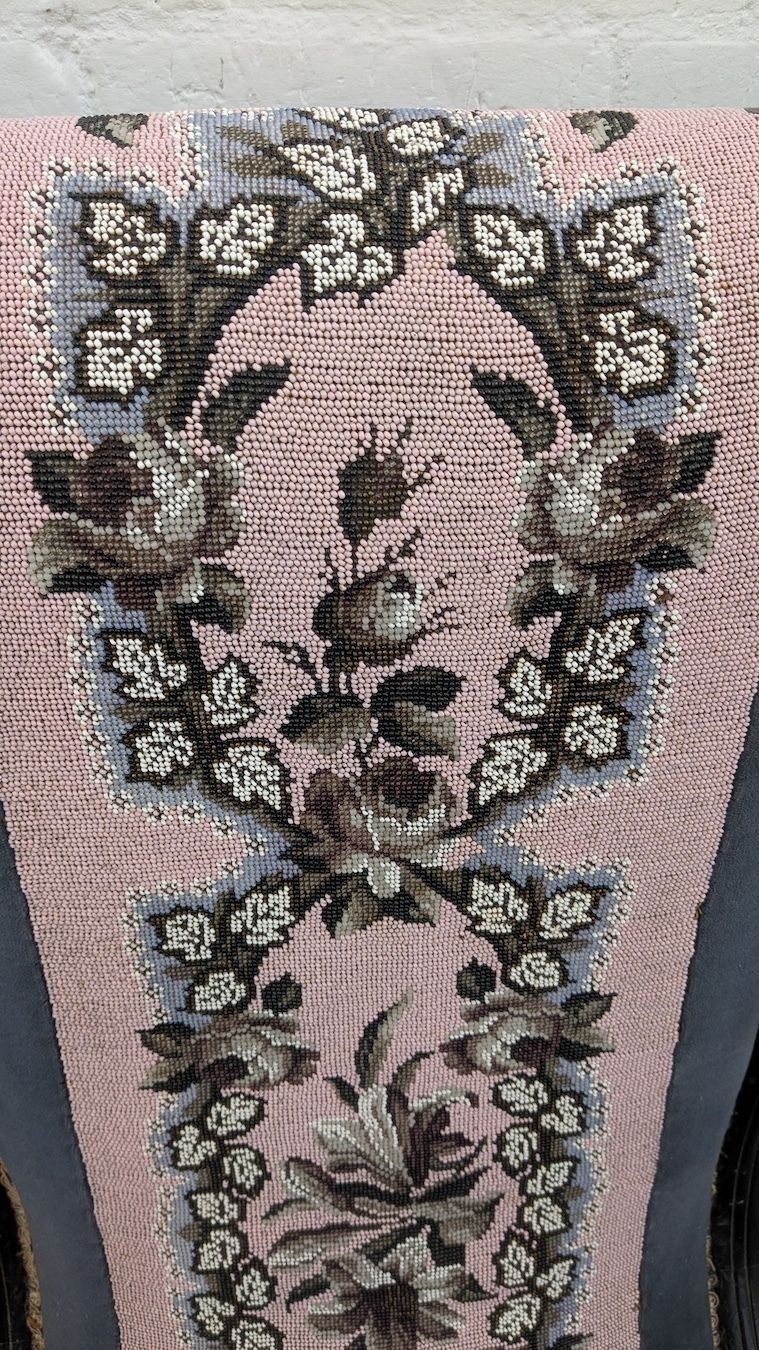 Beaded Wood And Velvet Occasional Chair photo buy