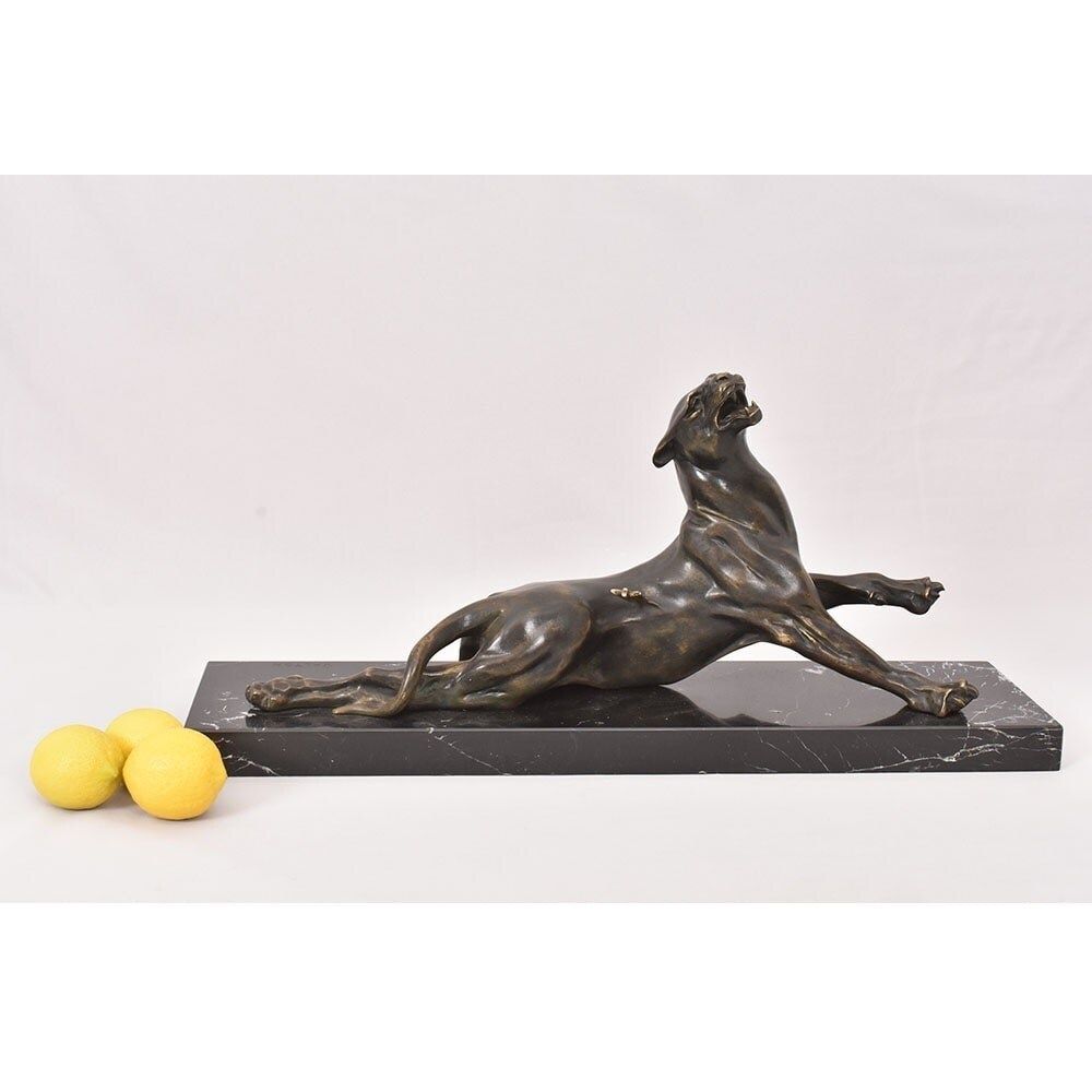 Antique Bronze Statues, Charles Valton, XIX Century, Wounded Lioness. photo furniture