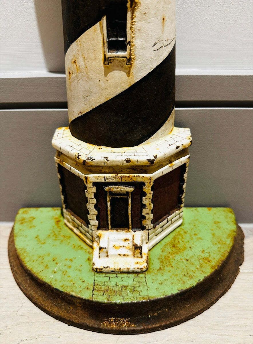 Home Fixtures Circa 1920s Art Deco Cape Hatteras North Carolina Lighthouse Cast Iron Doorstop photo