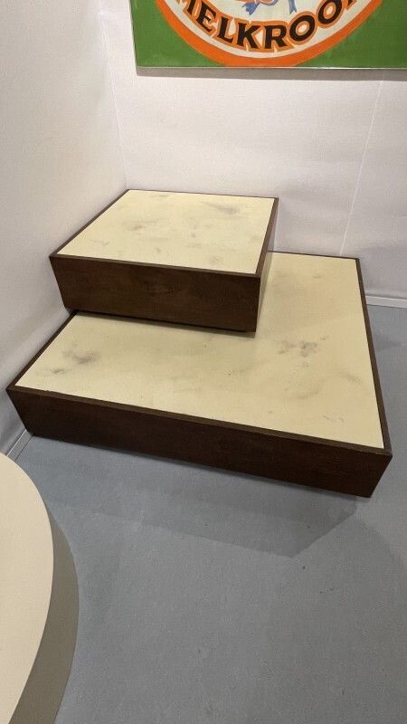 Jef Verbrak, Set Of 2 Coffee Tables (Paintings) In Wenge Wood, Minimalist Modernist Design, Ca 1970 photo for sale