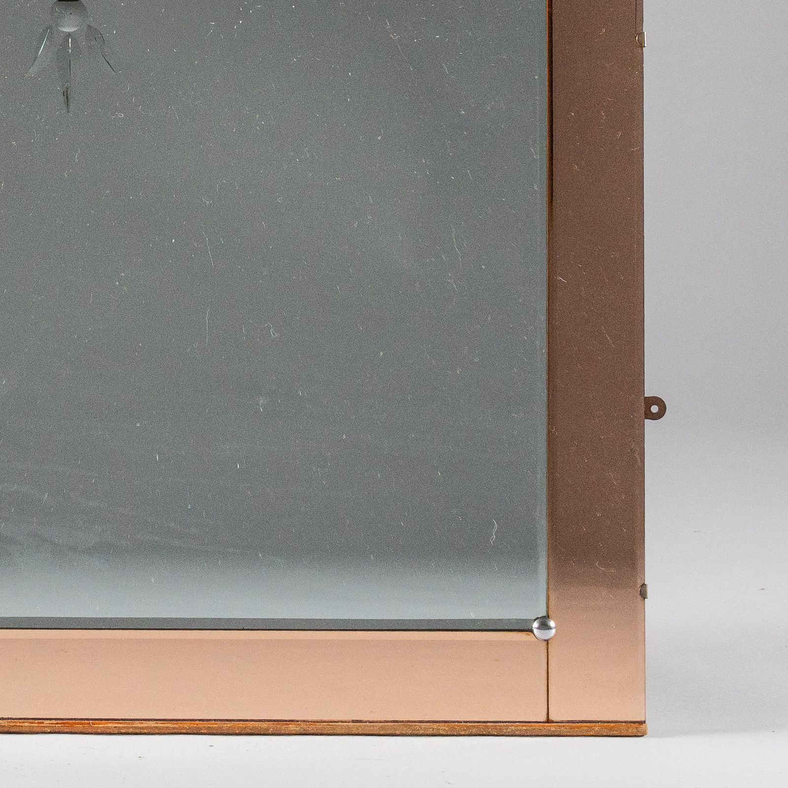 English Art Deco Peach Coloured Overmantle Mirror photo Home Decor