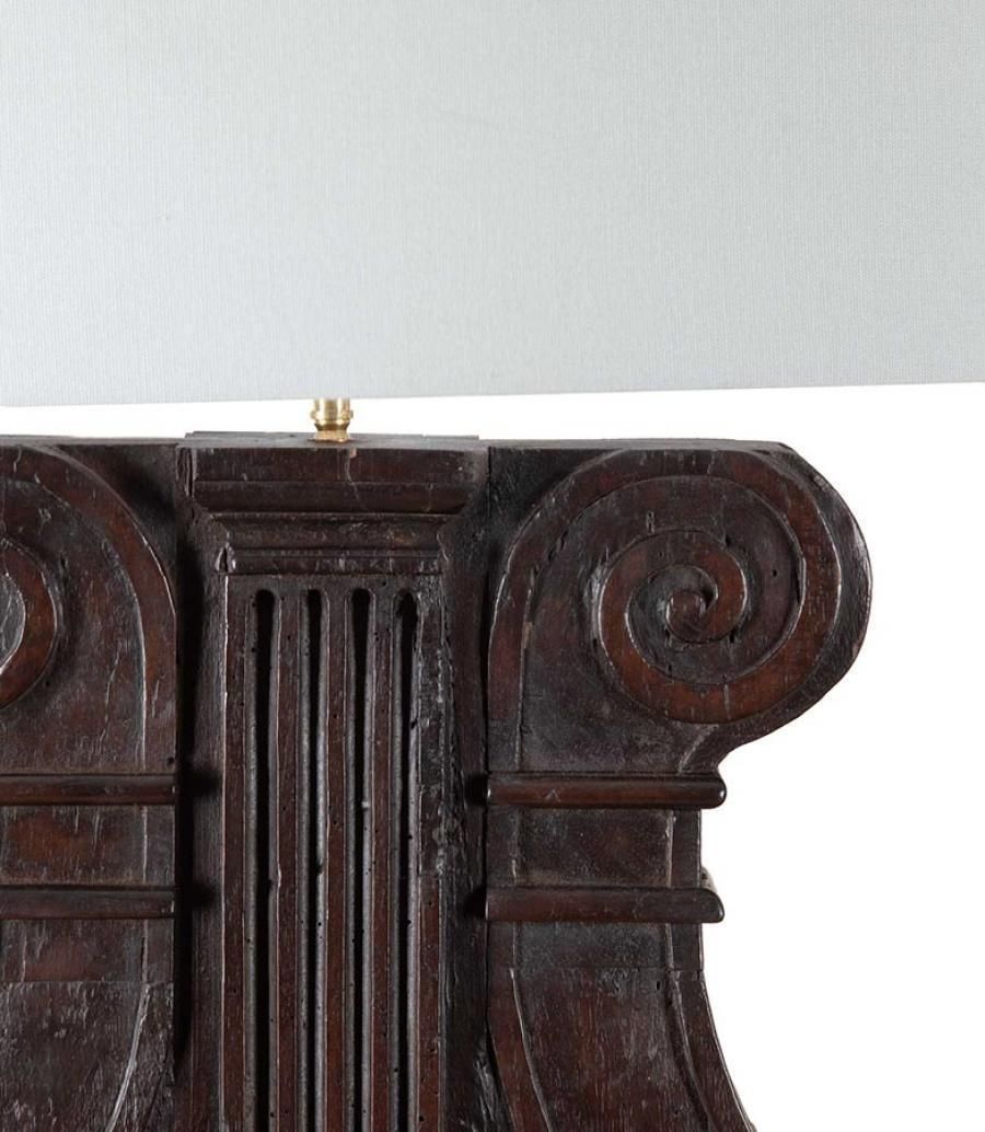 Large Pair Of 19th Century Italian Carved Wooden Lamps photo 2200.0