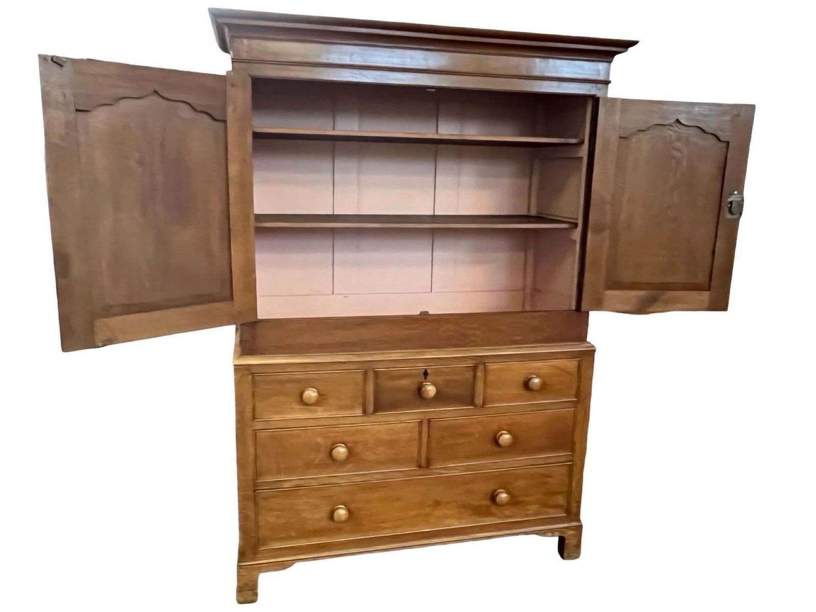 19th Century English Oak Georgian Linen Press / photo 3710.0