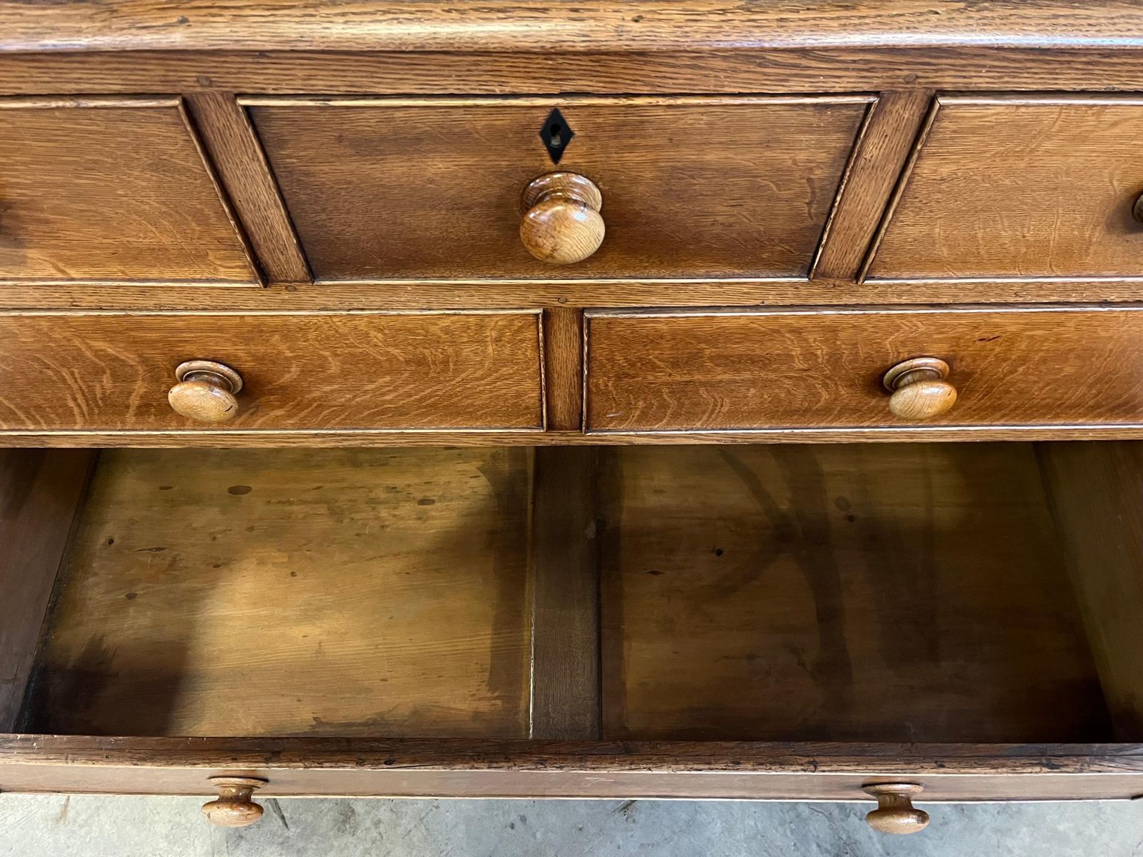 photo buy 19th Century English Oak Georgian Linen Press /