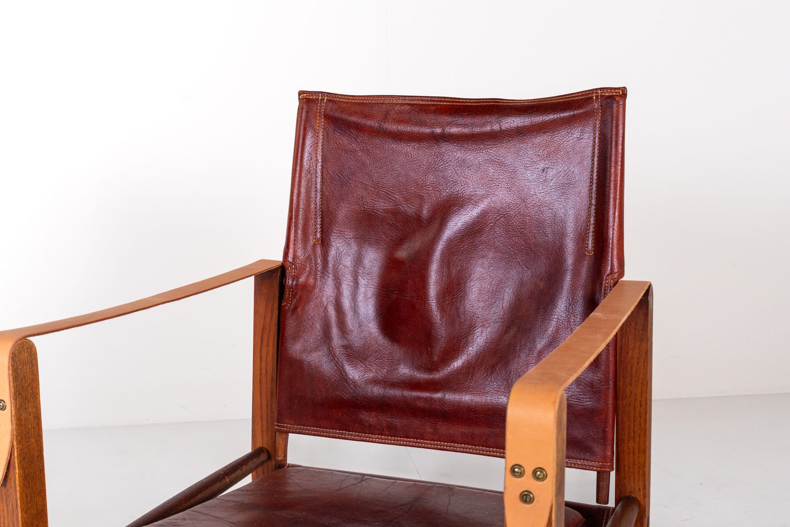 Vintage Kaare Klint For Rud Rasmussen Kk47000 Safari Chair In Leather, Denmark photo buy