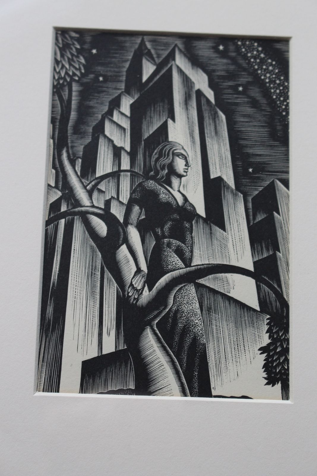 'New York Woman'. ~ A Scarce Lithograph From A Woodcut By Lynd Ward C1931 photo furniture