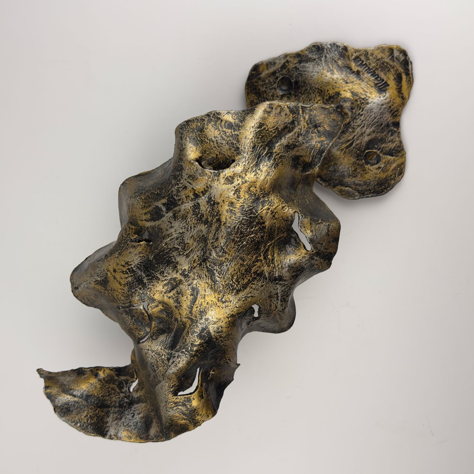 photo furniture Original Metal Brutalist Wall Lamp By Salvino Marsura, Italy 1970s