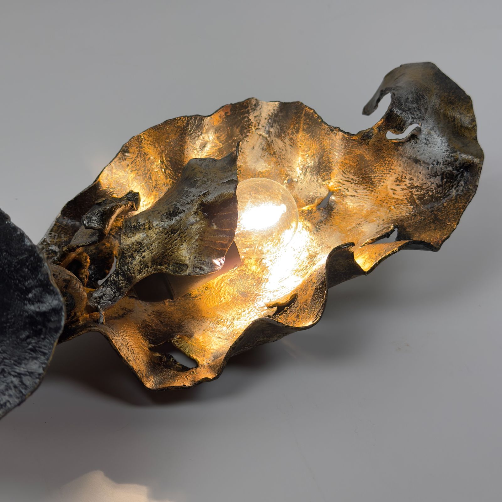 photo buy Original Metal Brutalist Wall Lamp By Salvino Marsura, Italy 1970s