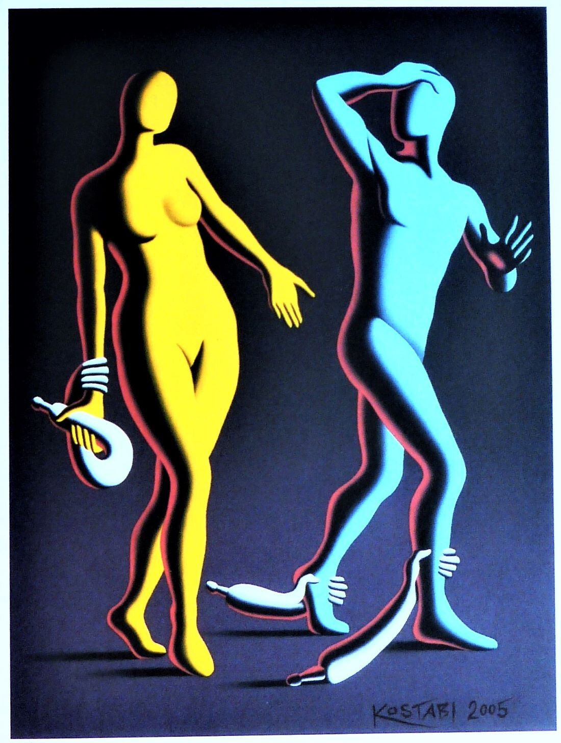 Mark Kostabi "Untitled" Limited Lithograph photo furniture
