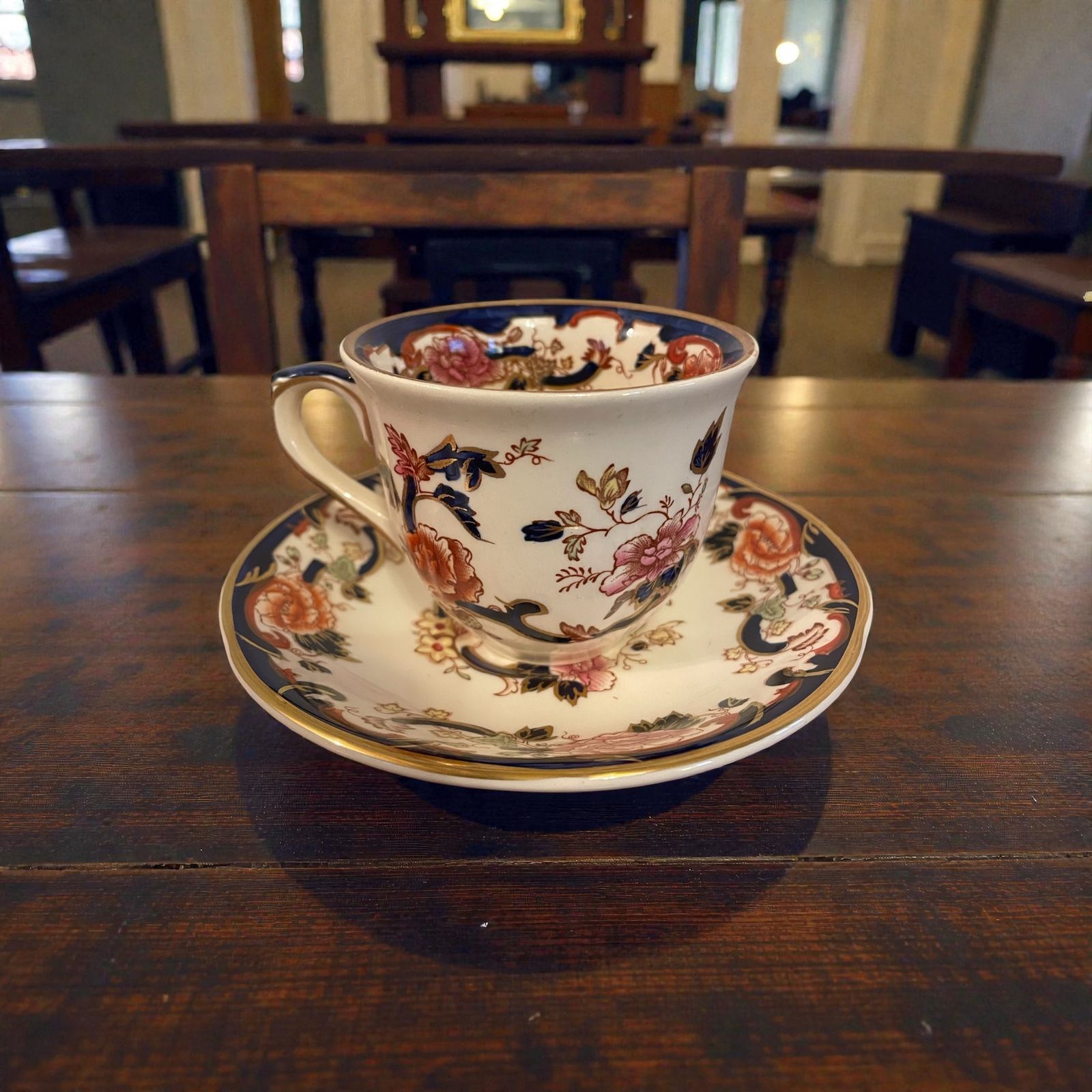 Set Of Six Masons Ironstone Blue Mandalay Tea Cup & Saucer   First Quality photo 300.0