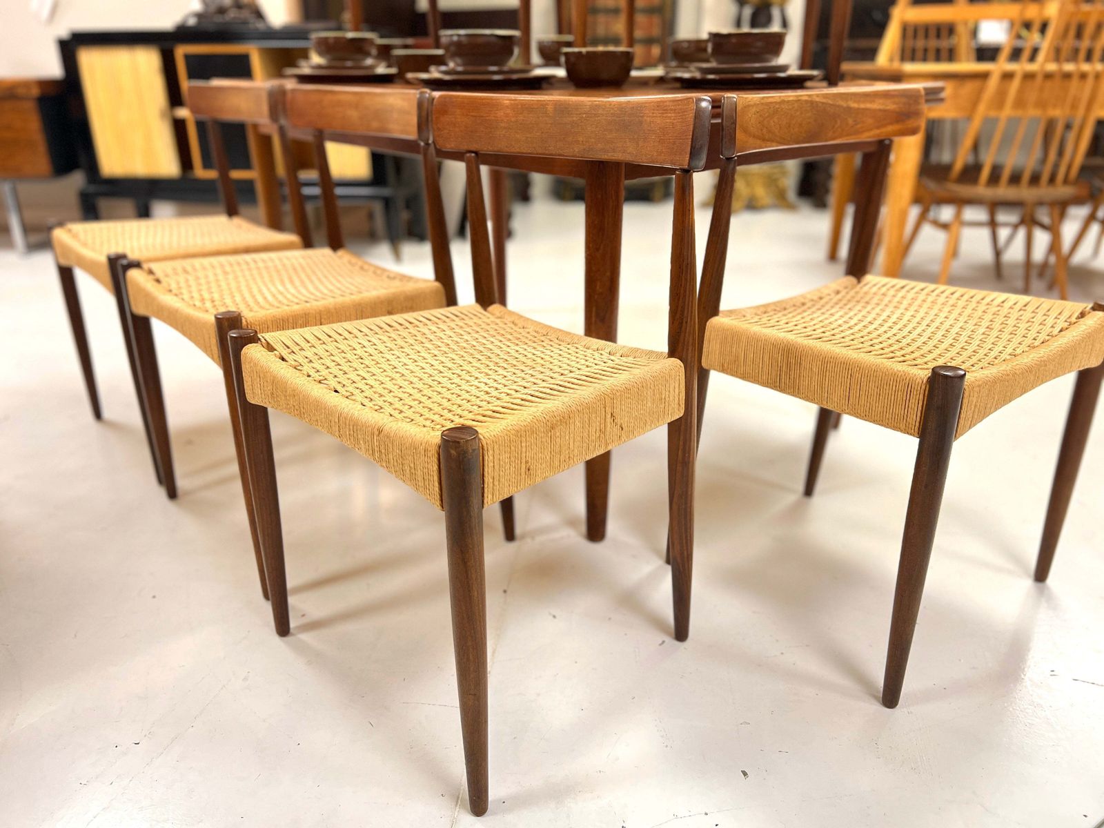 Set Of 6 Arne Hovmand Olsen For Mogens Kold, Model Mk200, Danish Dining Chairs photo furniture