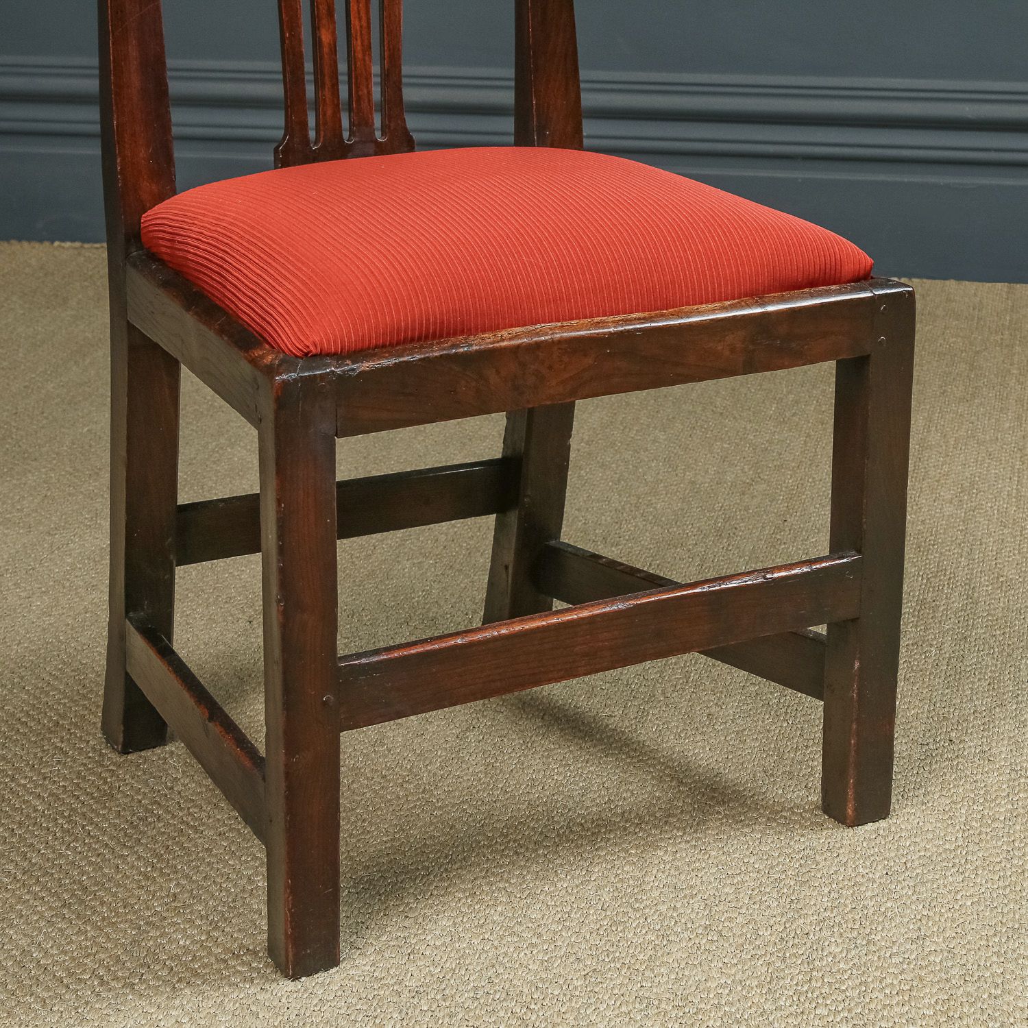 English Pair / Two Georgian Chippendale Country Elm Office Desk Dining Chairs (Circa 1780) photo 975.0