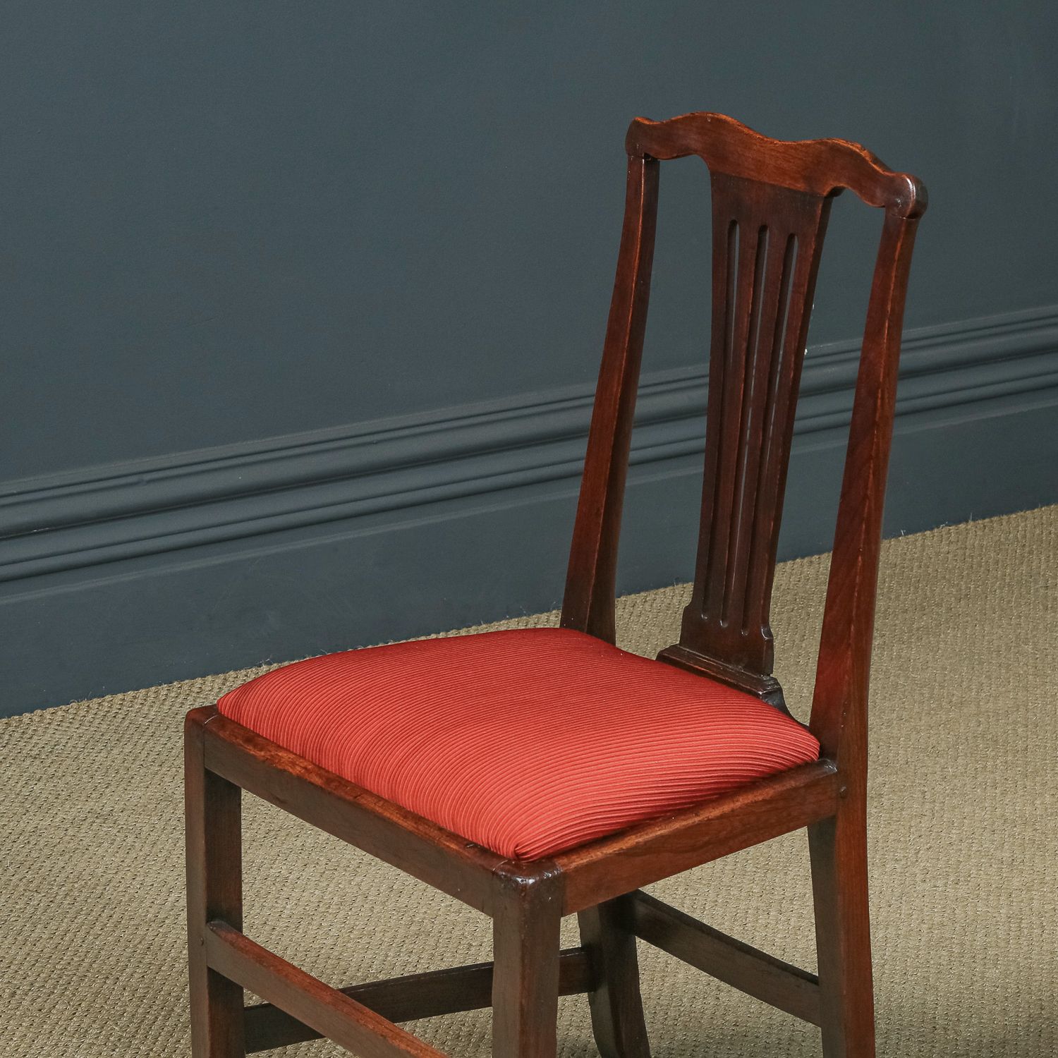 Furniture English Pair / Two Georgian Chippendale Country Elm Office Desk Dining Chairs (Circa 1780) photo
