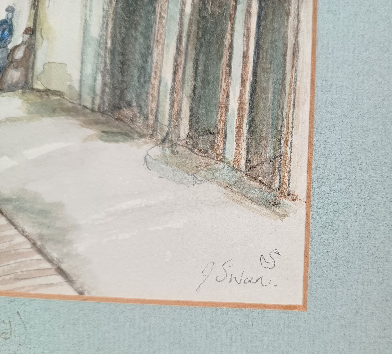 Vintage Original Watercolour Painting, Unframed Tuscany Italy Signed J. Swan. photo vintage