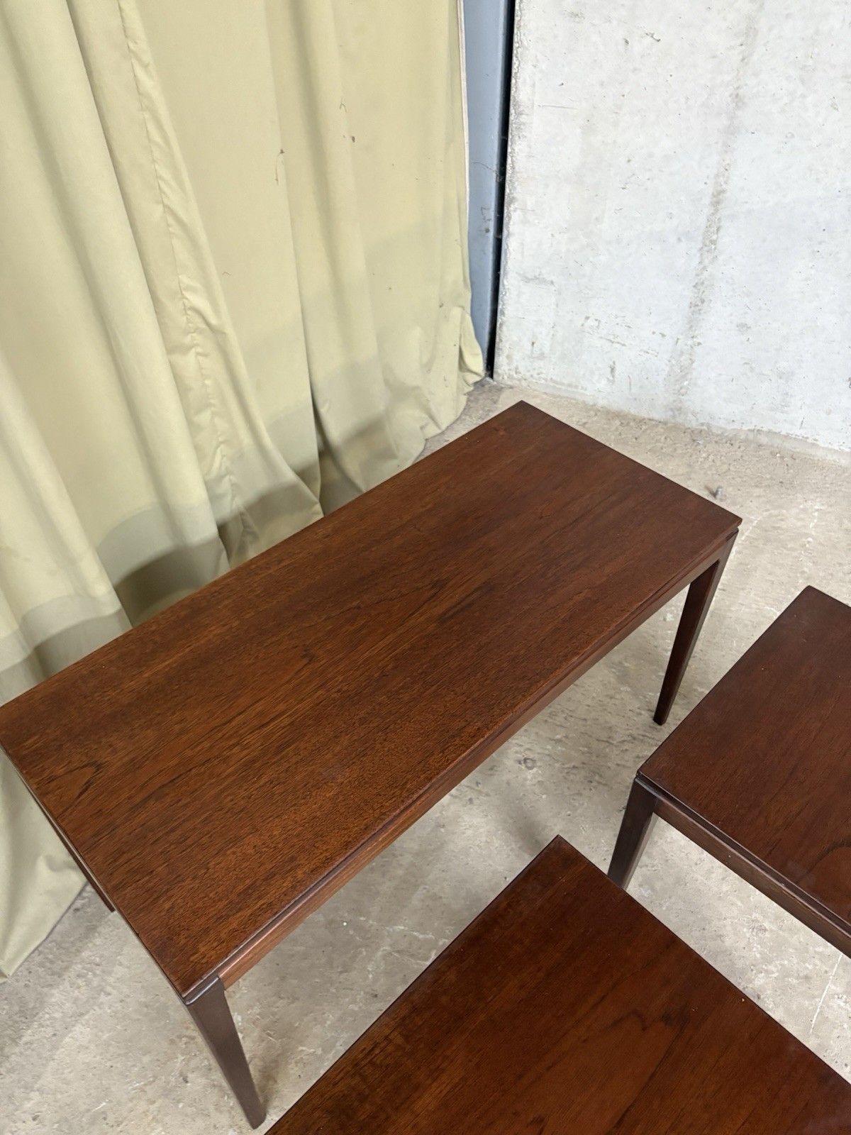 photo vinterior Vtg Mid Century Teak Nest Of Side Tables Scandi Danish Style Retro R1019