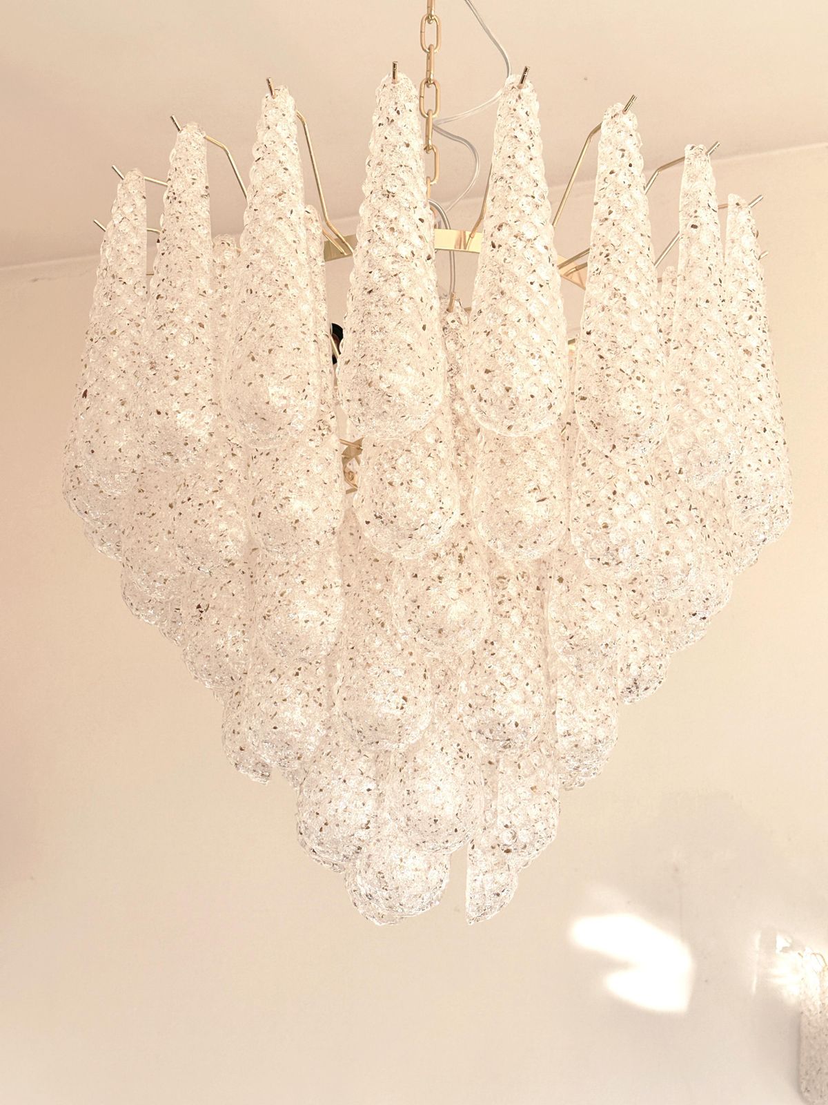 Mid Century Modern “Conchiglie” Murano Glass Gold Chandelier photo 6293.0