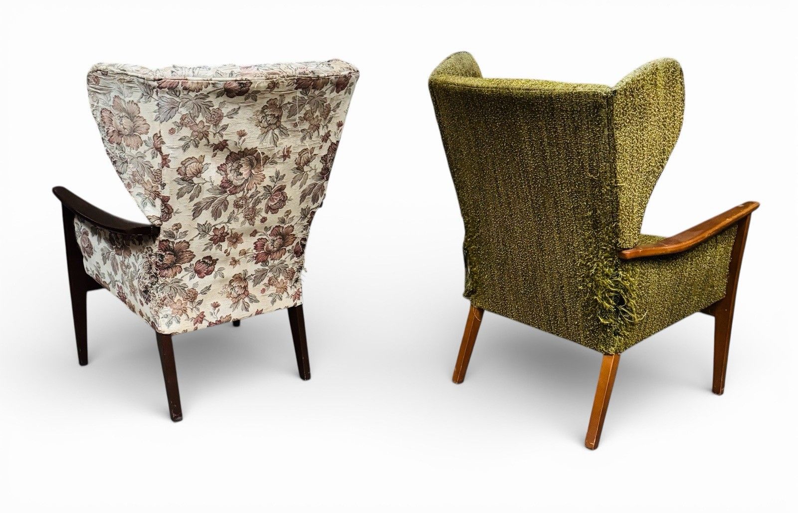 photo vinterior Two Mid Century Wing Back Beech Armchairs Parker Knoll And Cintique Project