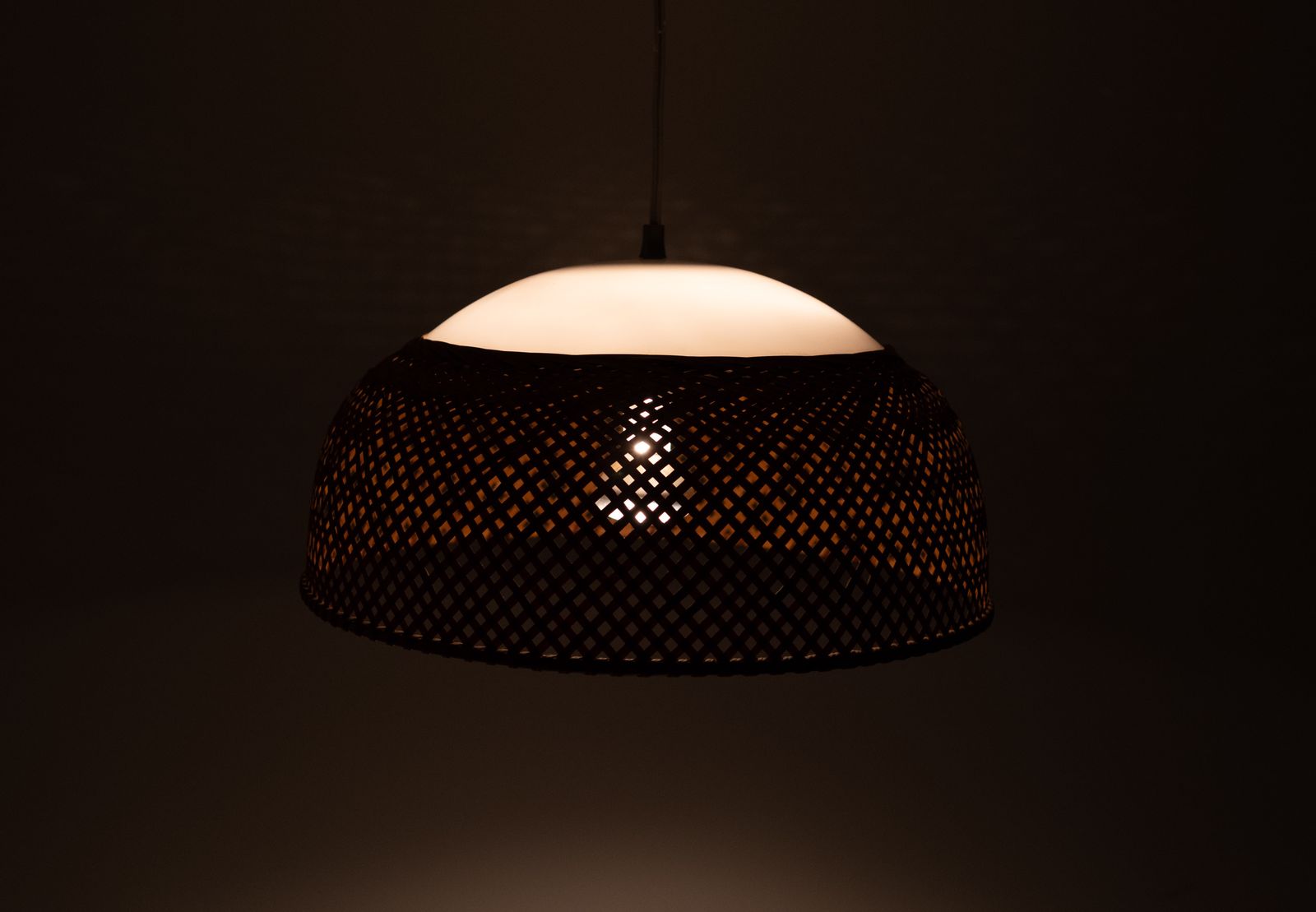 photo for sale Japan Wicker Pendant Lamp 1970s