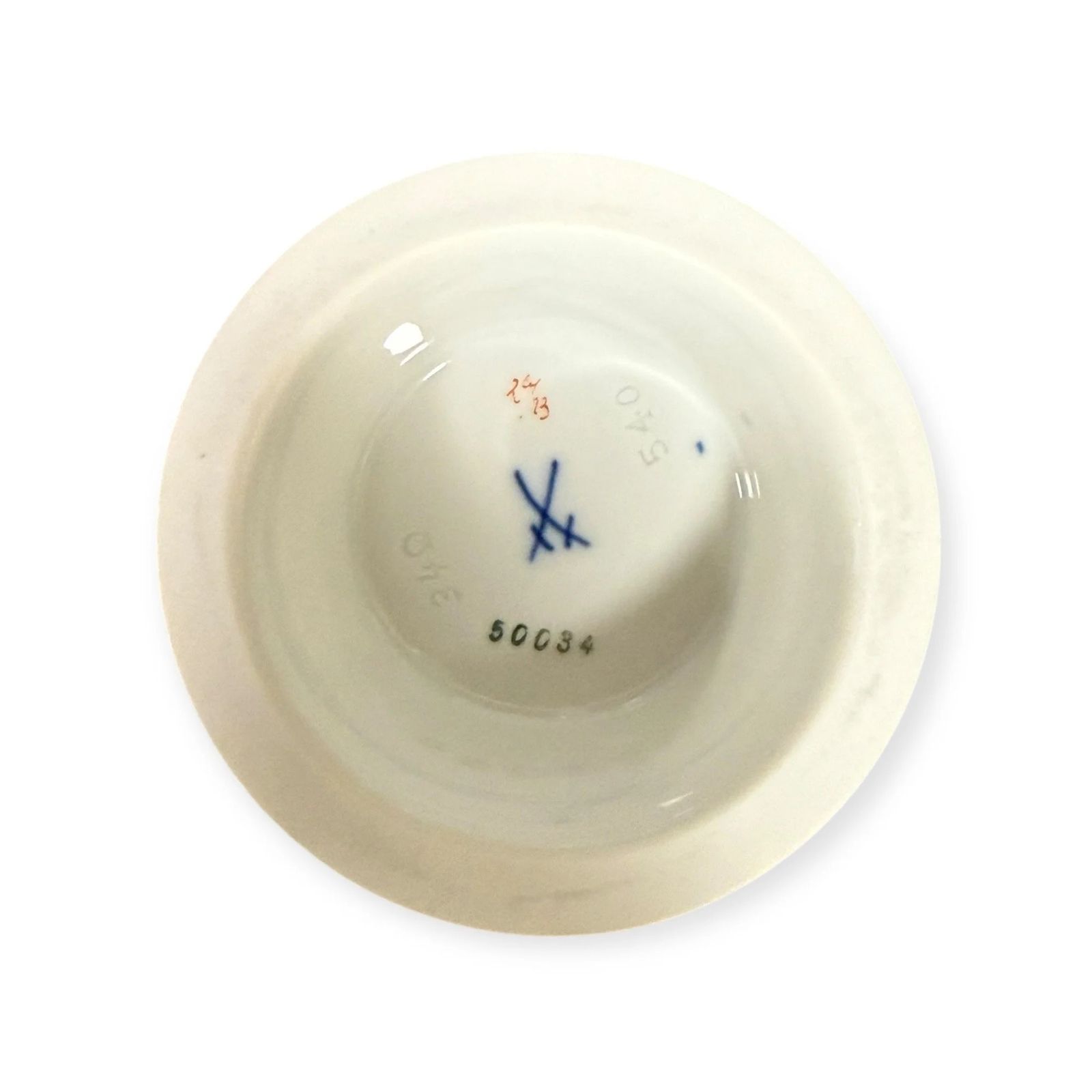 Meissen Porcelain Vase With Floral Sprigs & Gilt Rim Germany, C.1950s photo vintage