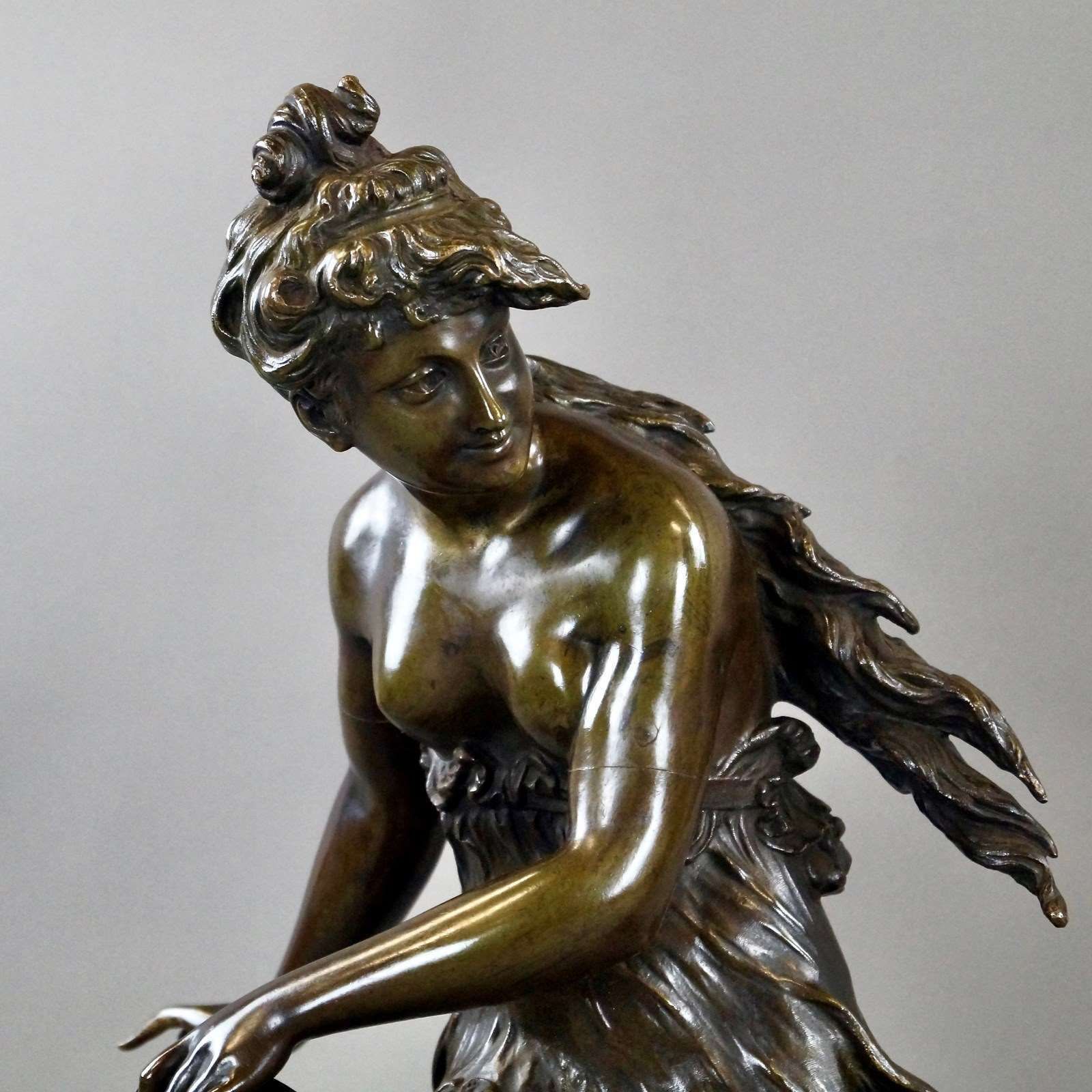 A Large Pair Of Bronze Figures By Rousseau photo Home Decor